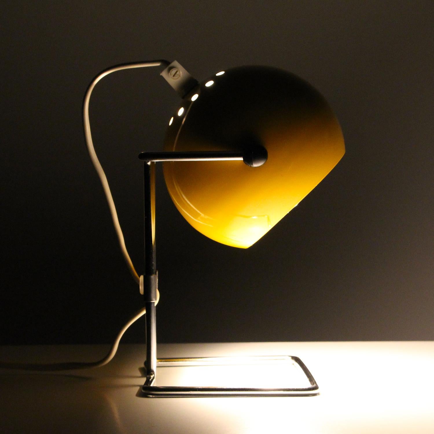 ABO Stat Yellow Desk Light by ABO Randers in the 1960s, Attractive Table Lamp In Good Condition In Brondby, Copenhagen