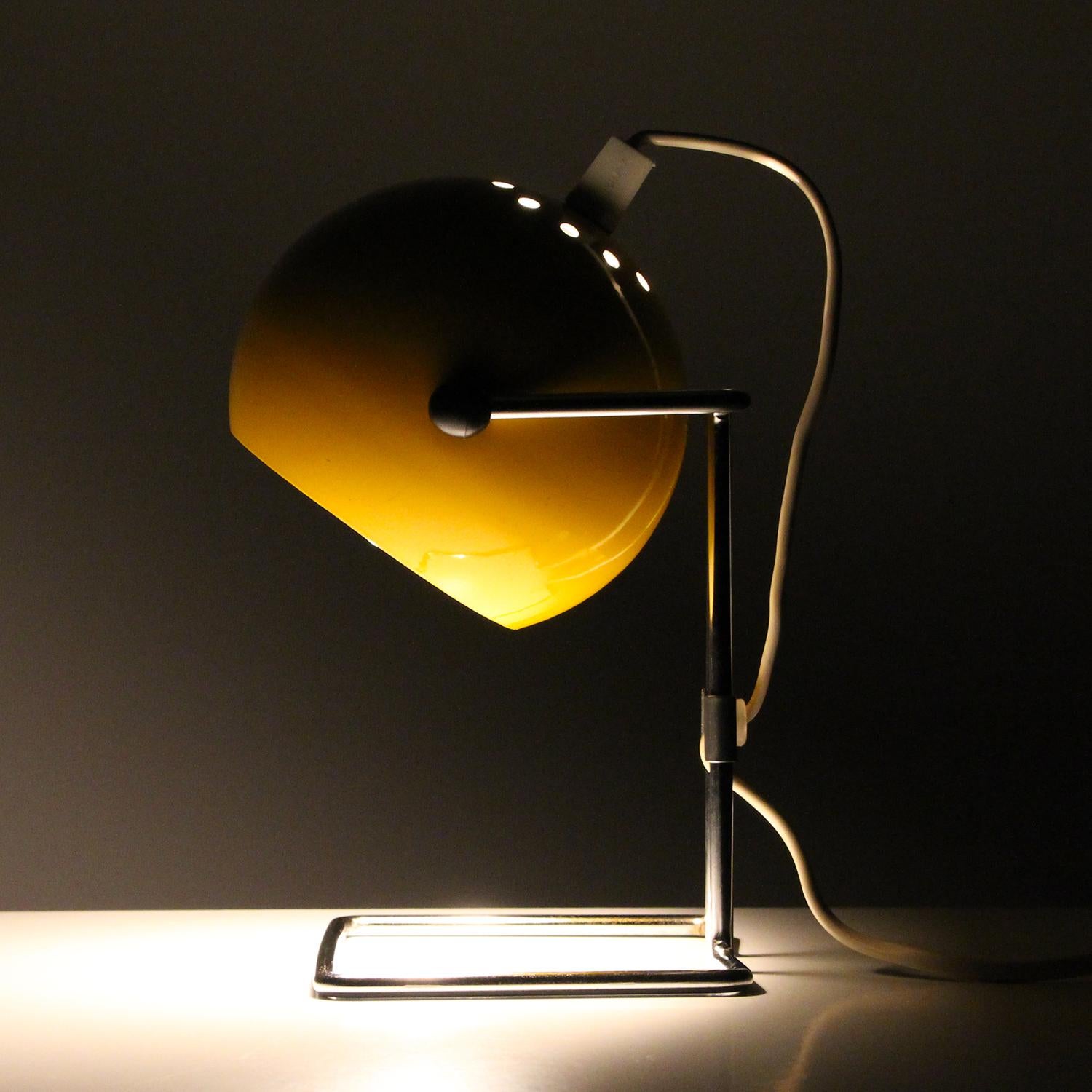 Steel ABO Stat Yellow Desk Light by ABO Randers in the 1960s, Attractive Table Lamp