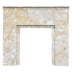 Abondante Chique Art Deco Fireplace Surround in Brêche Marble