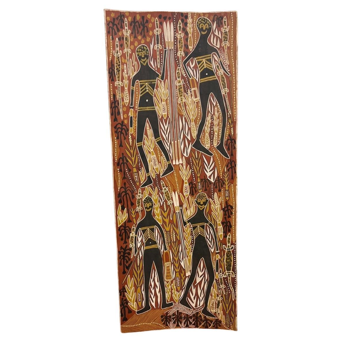 Aboriginal Bark Painting by Betty Guymatala, Australia  For Sale