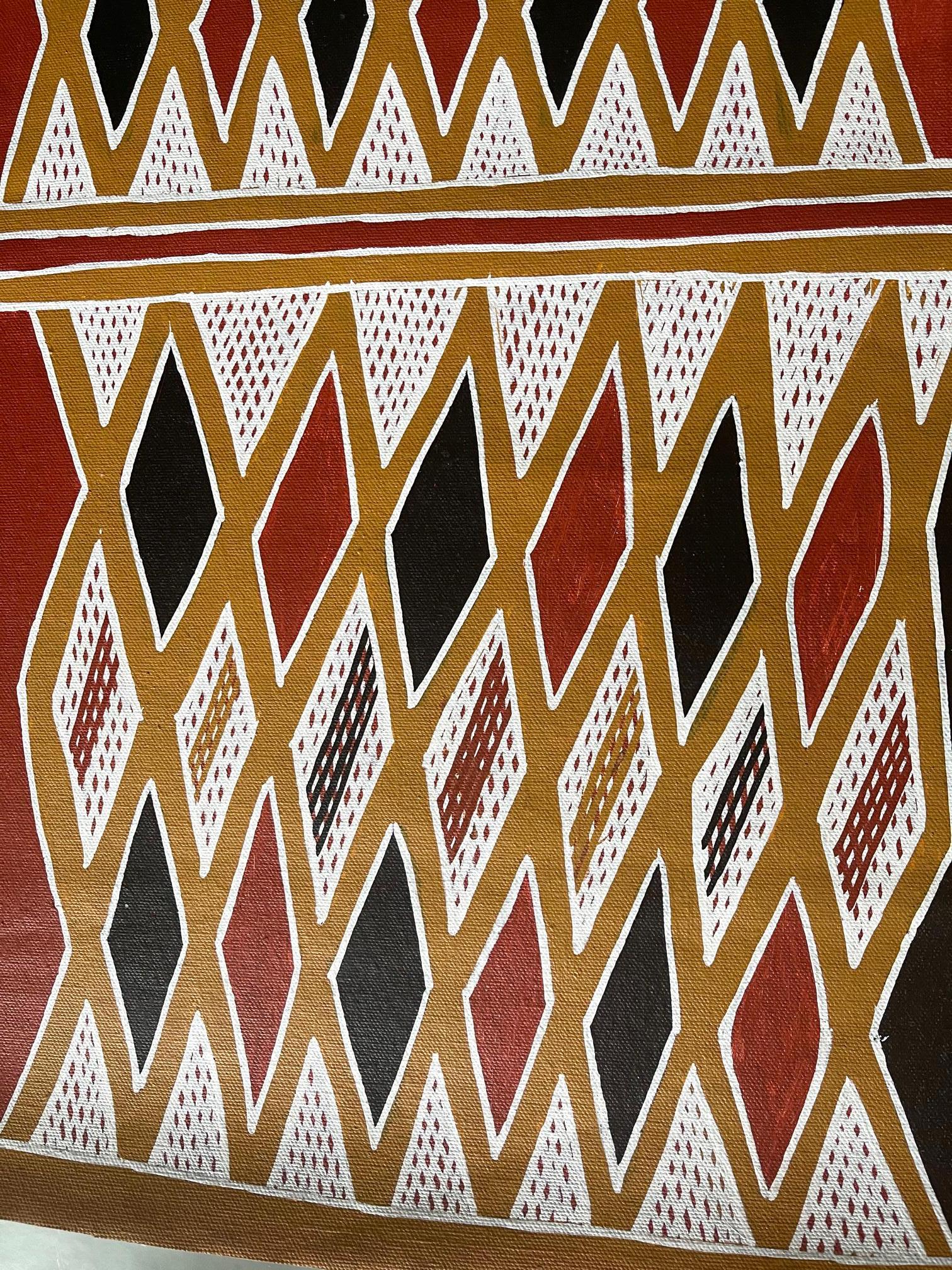 Tribal Peinture aborigène de corps Terrence Gurruwiwi, île d'Elcho, Australie en vente