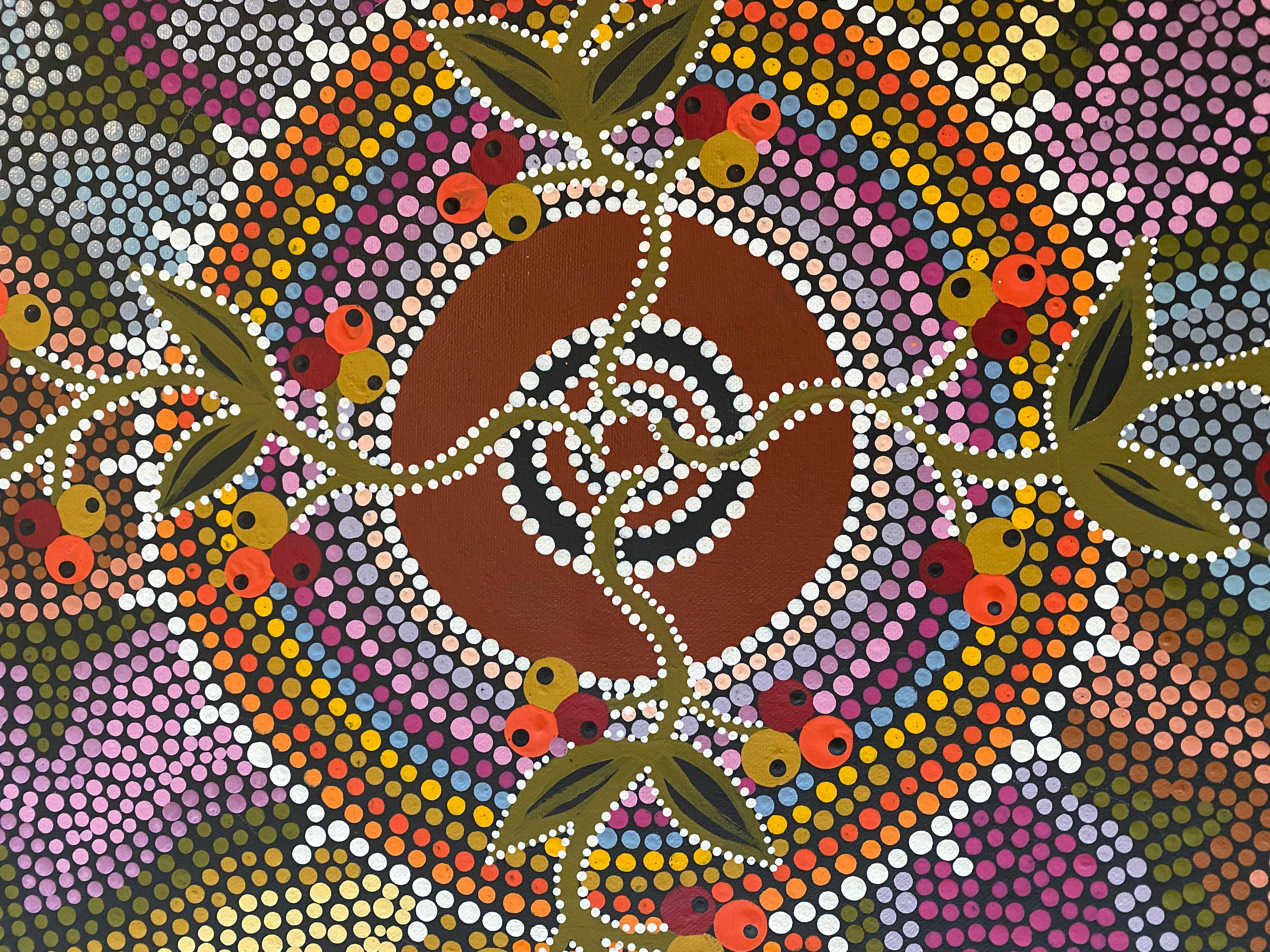 „Bush Fig Dreaming“ Acrylgemälde der Aborigines von W. Napangardi Lechleitner, „Bush Fig Dreaming“ im Zustand „Hervorragend“ im Angebot in MELBOURNE, AU
