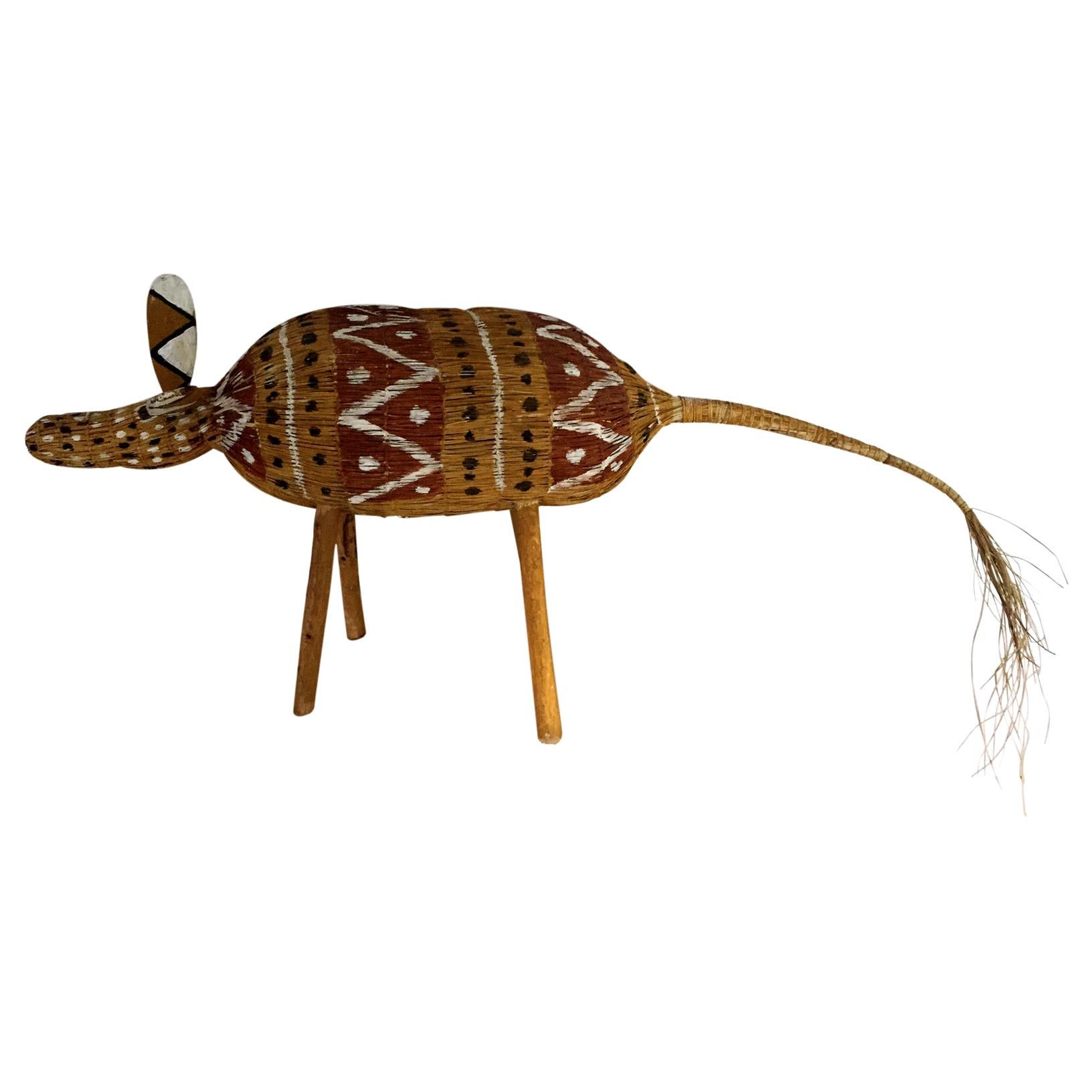 Aboriginal Contemporary Fiber Art Camp Dog For Sale