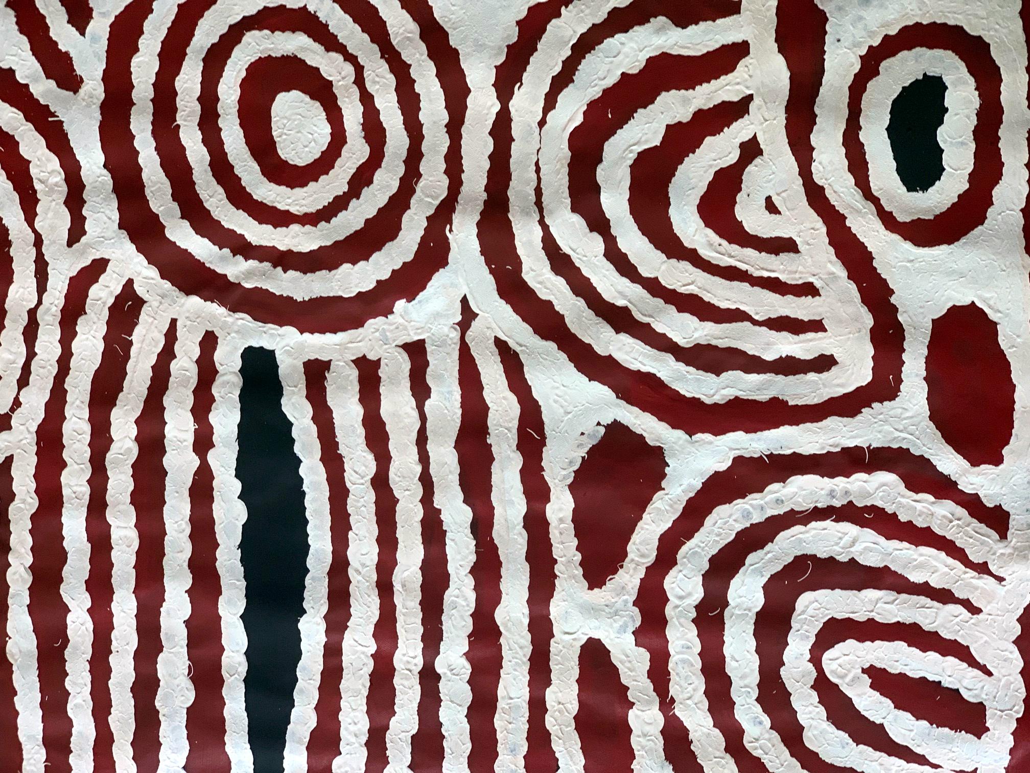 Zeitgenössisches Gemälde der Ureinwohner der Ureinwohner von Ningura Napurrula im Zustand „Gut“ im Angebot in Atlanta, GA