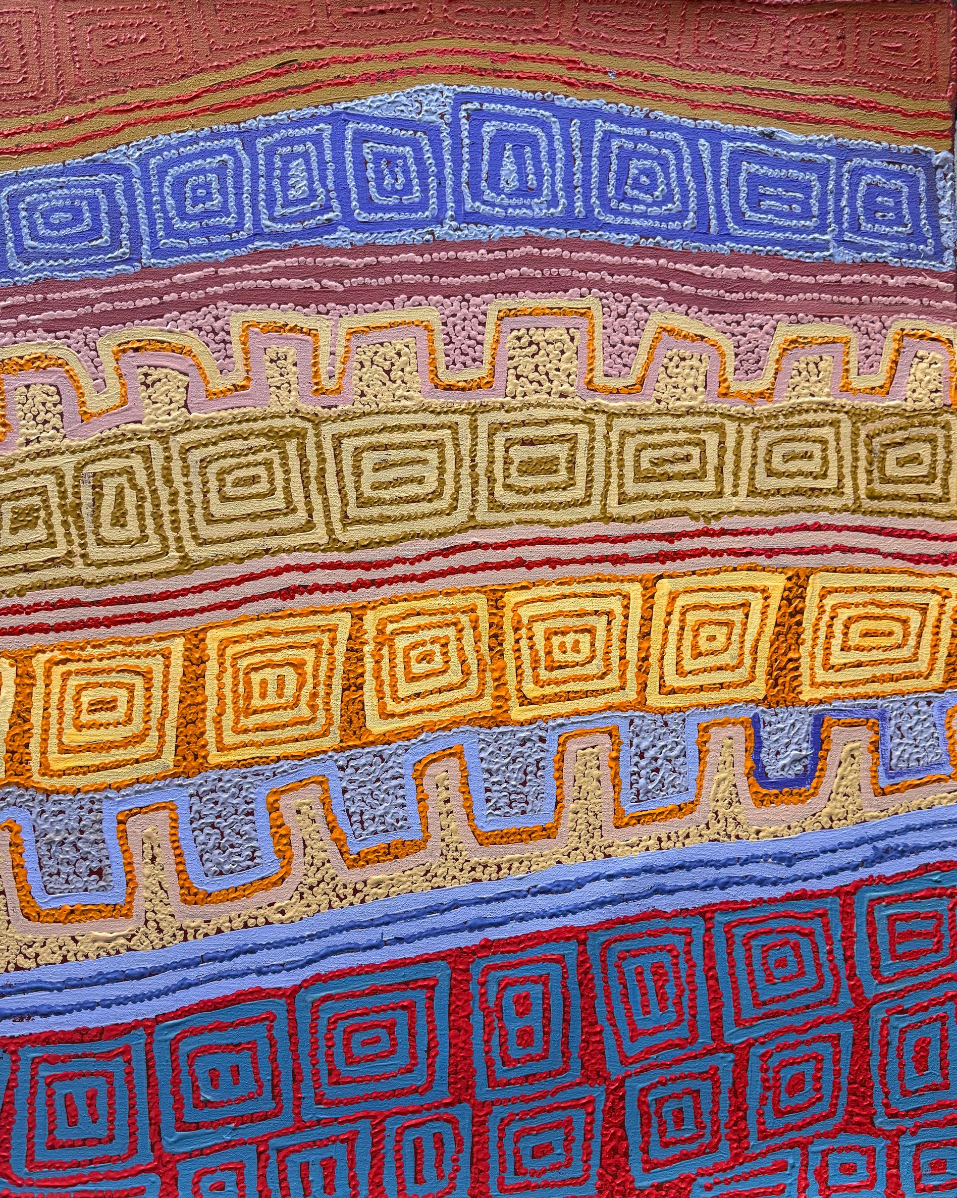 Zeitgenössische Aborigine-Malerei Tingari von Patrick Tjungurrayi Provenienz im Zustand „Gut“ im Angebot in Atlanta, GA