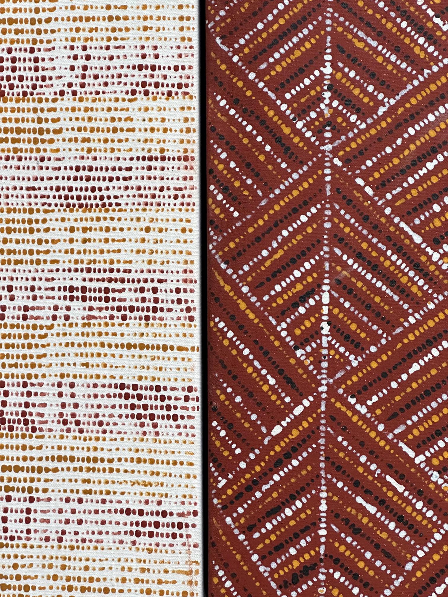 Diptyque-Gemälde der Aborigines von Raelene Kerinauia (Moderne) im Angebot