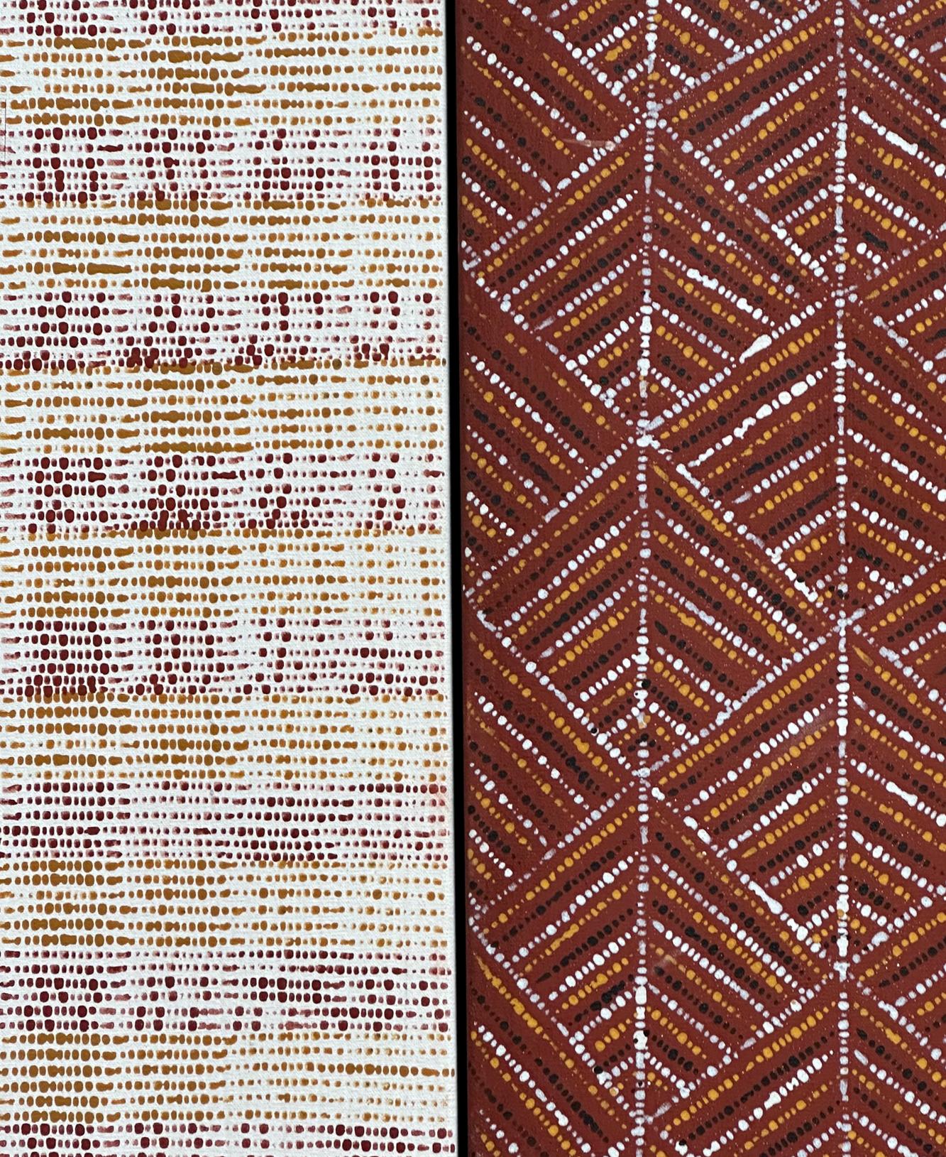 Aboriginal Diptyque Paintings by Raelene Kerinauia For Sale 2