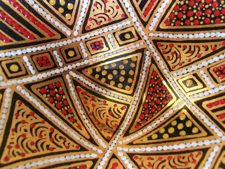 Aboriginal Dot Pattern Gilded Studio Ceramic Bowl, Signed, Australia ...