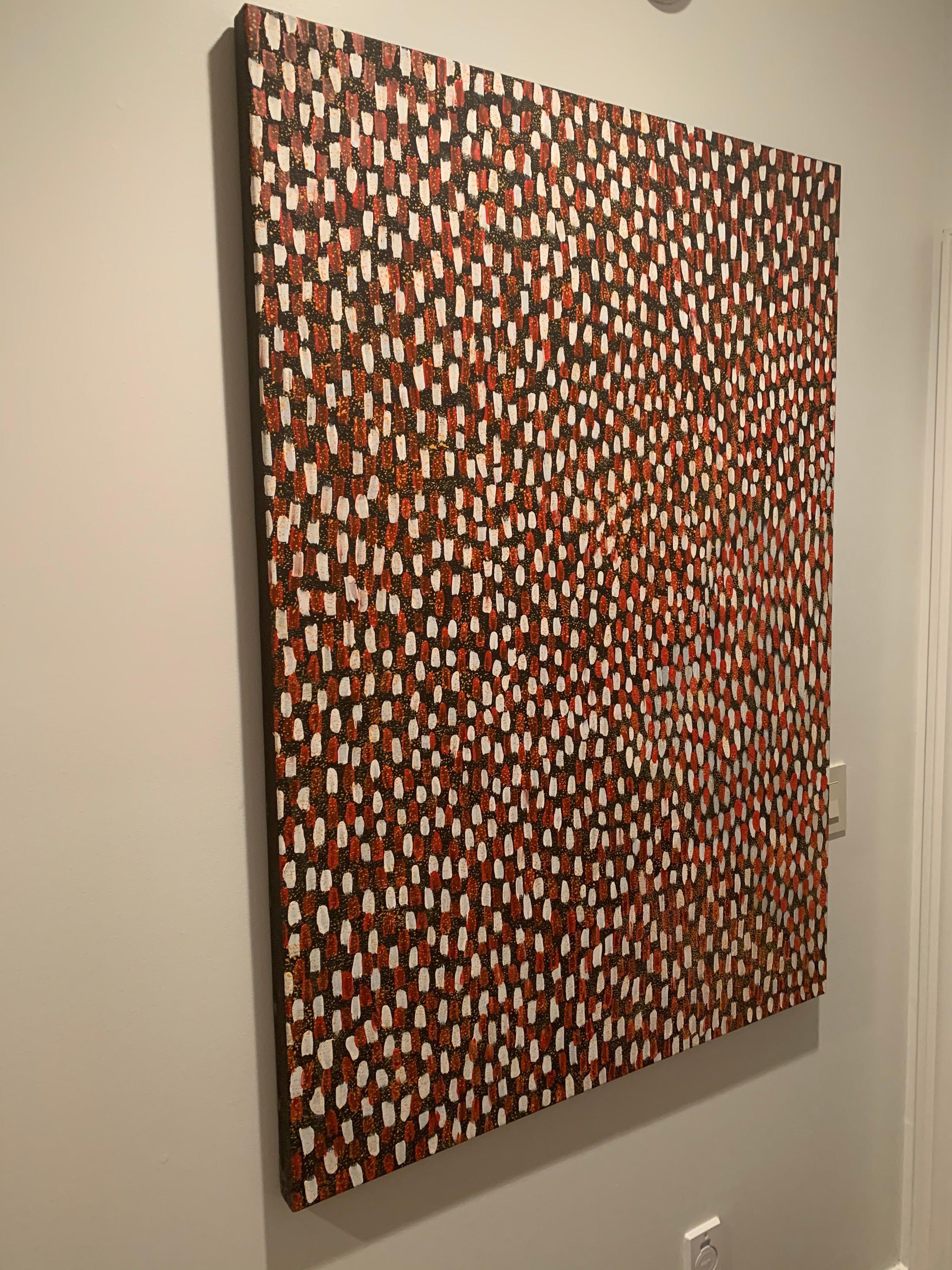 Peinture aborigène « Bush Medicine Leaves Dreaming », Abie Loy Bon état - En vente à Atlanta, GA