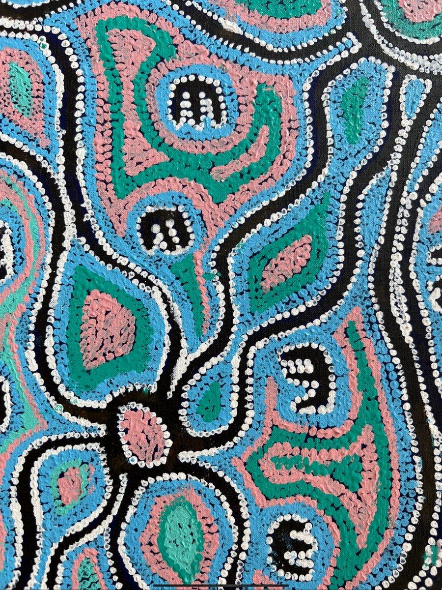 Australian Aboriginal Painting by Bessie Nakamarra Sims (1940-2012)