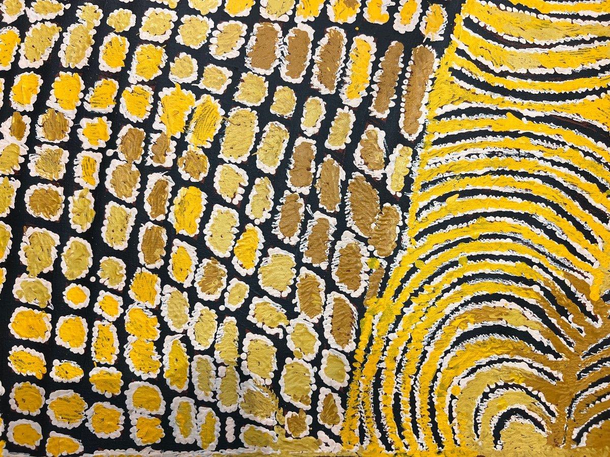Aboriginal Painting by Tjunkiya Napaltjarri (1927-2009) In Excellent Condition For Sale In NICE, FR