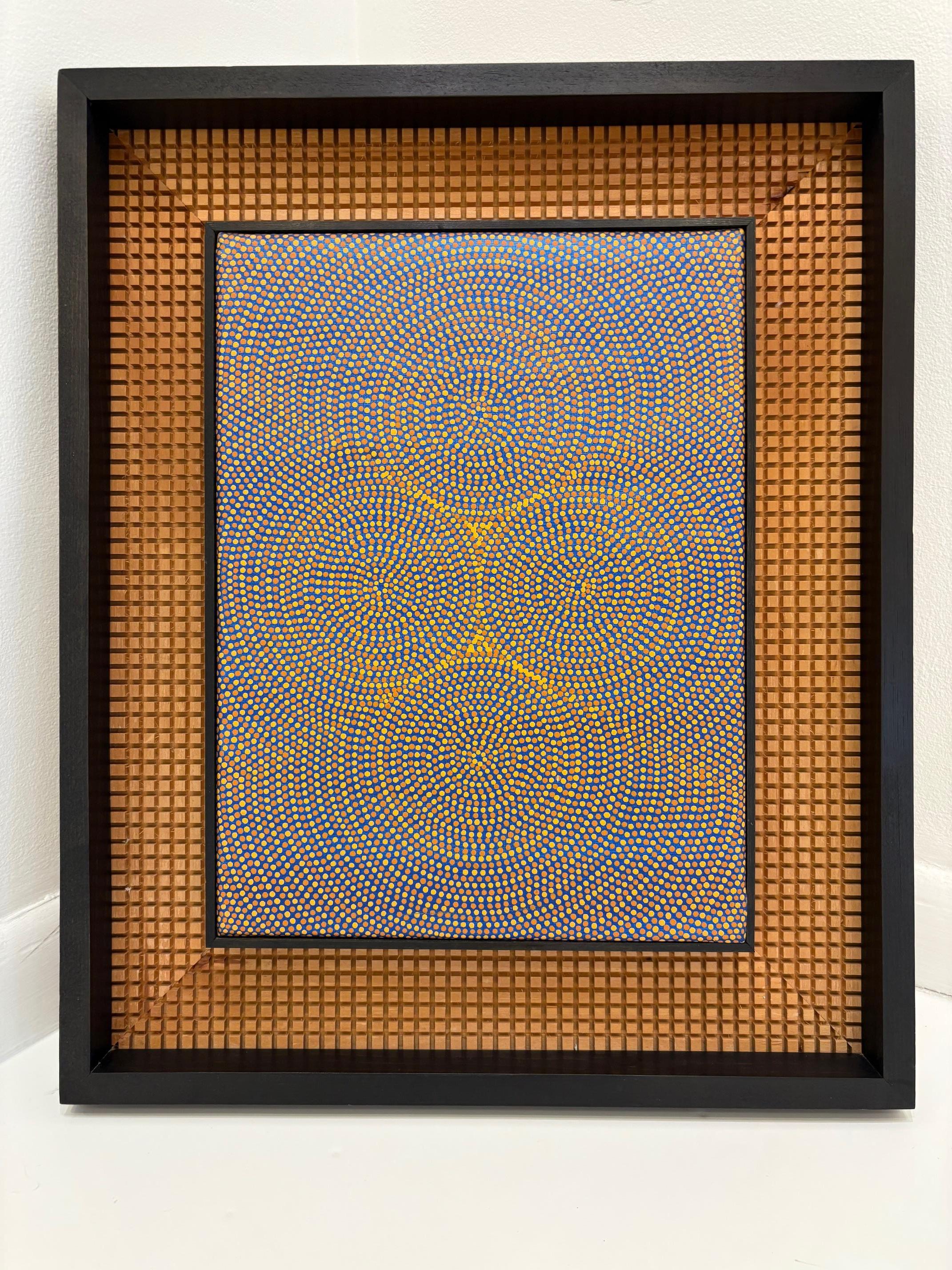 Peinture abstraite aborigène à l'huile sur toile de Tom Ngayulu