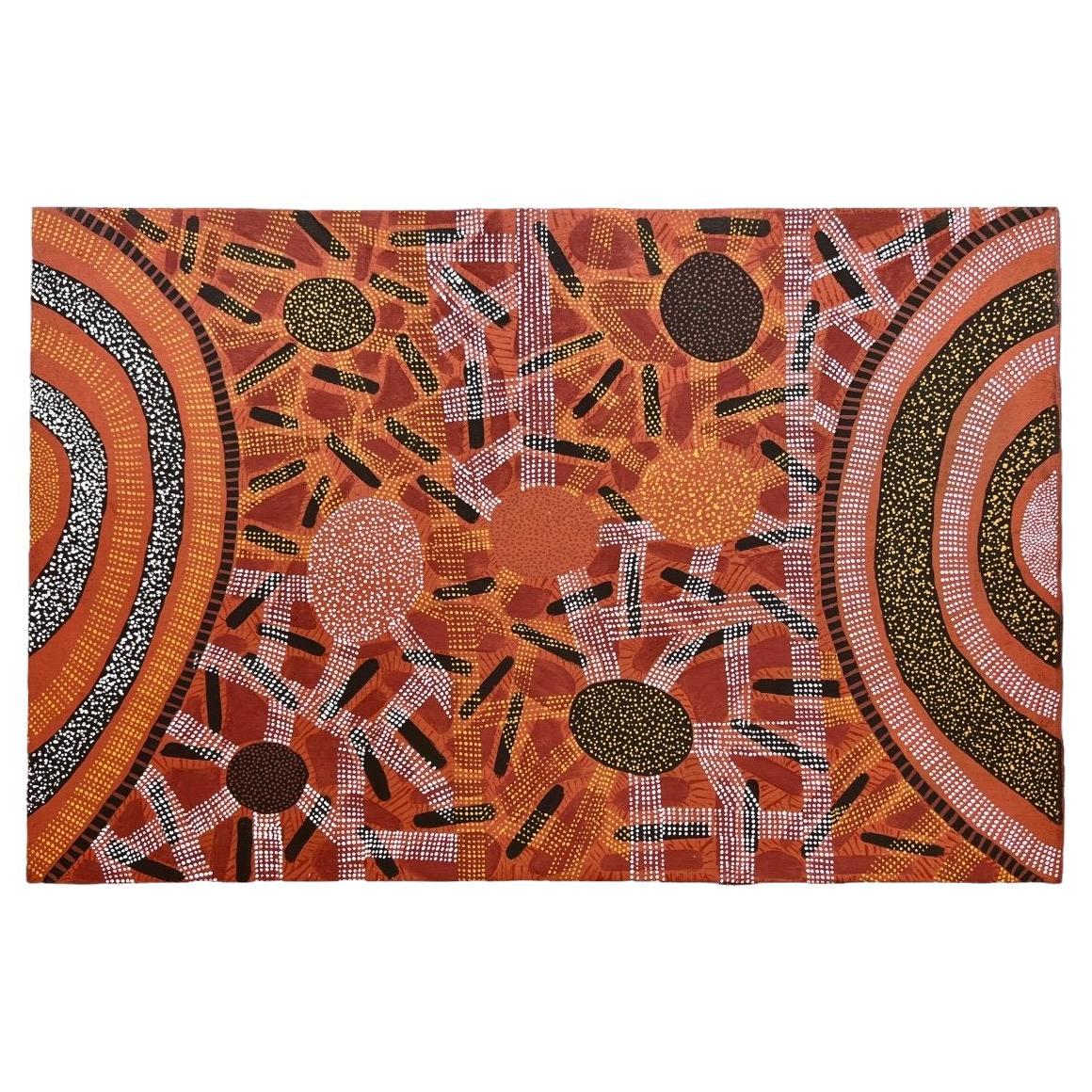 Peinture aborigène « Kuuluma in Tiwi Islands » de Nina Puruntatameri (1971-) en vente