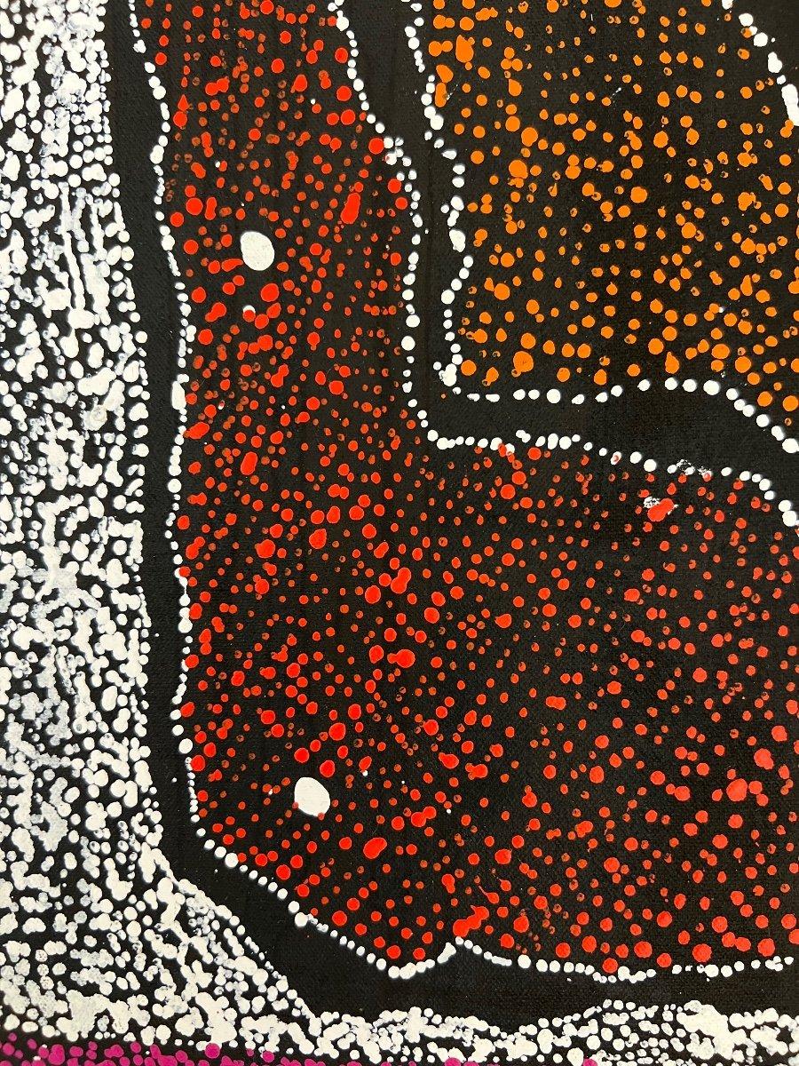Tribal Peinture aborigène Pirlinyanu de Julie Nangala Robinson (1973-) en vente