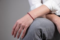 About 18ct natural ruby beaded bracelet with drawstring closure