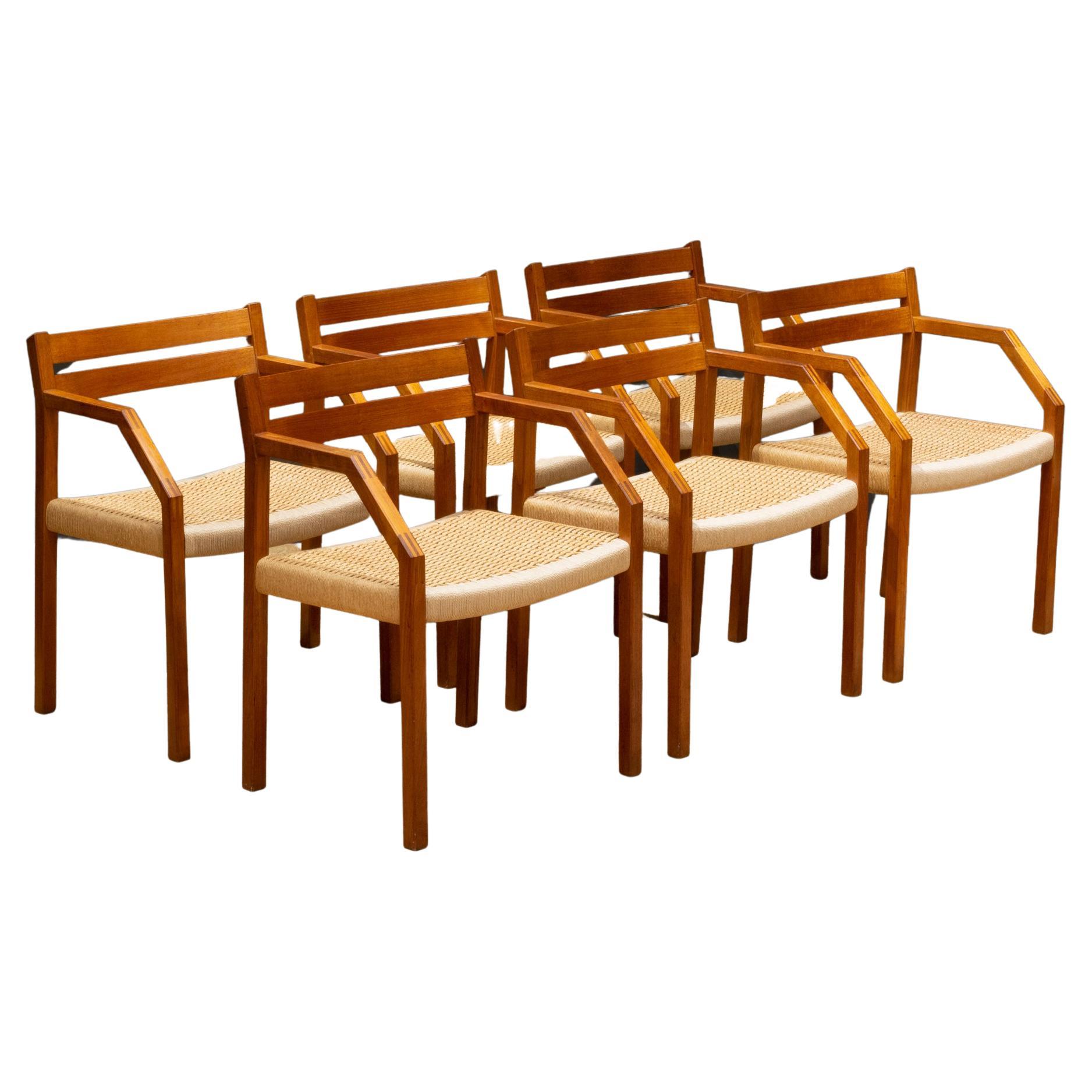Set of Rare J.L. Moller Model #404 Dining Armchairs c.1974
