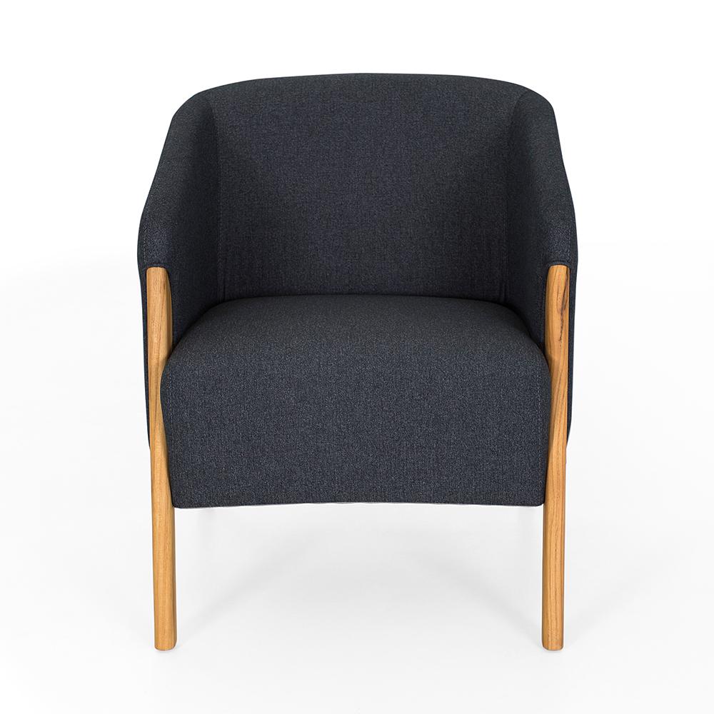The Abra armchair is a welcoming addition to any room in your decor, with a beautiful charcoal fabric upholstery and a teak wood finish frame. This armchair has been created by our amazing team of architectors and designers from Uultis in order to