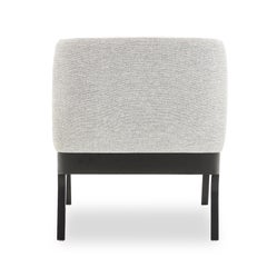 White Upholstered Armchair with Black Matte Wood Frame – Abra Collection