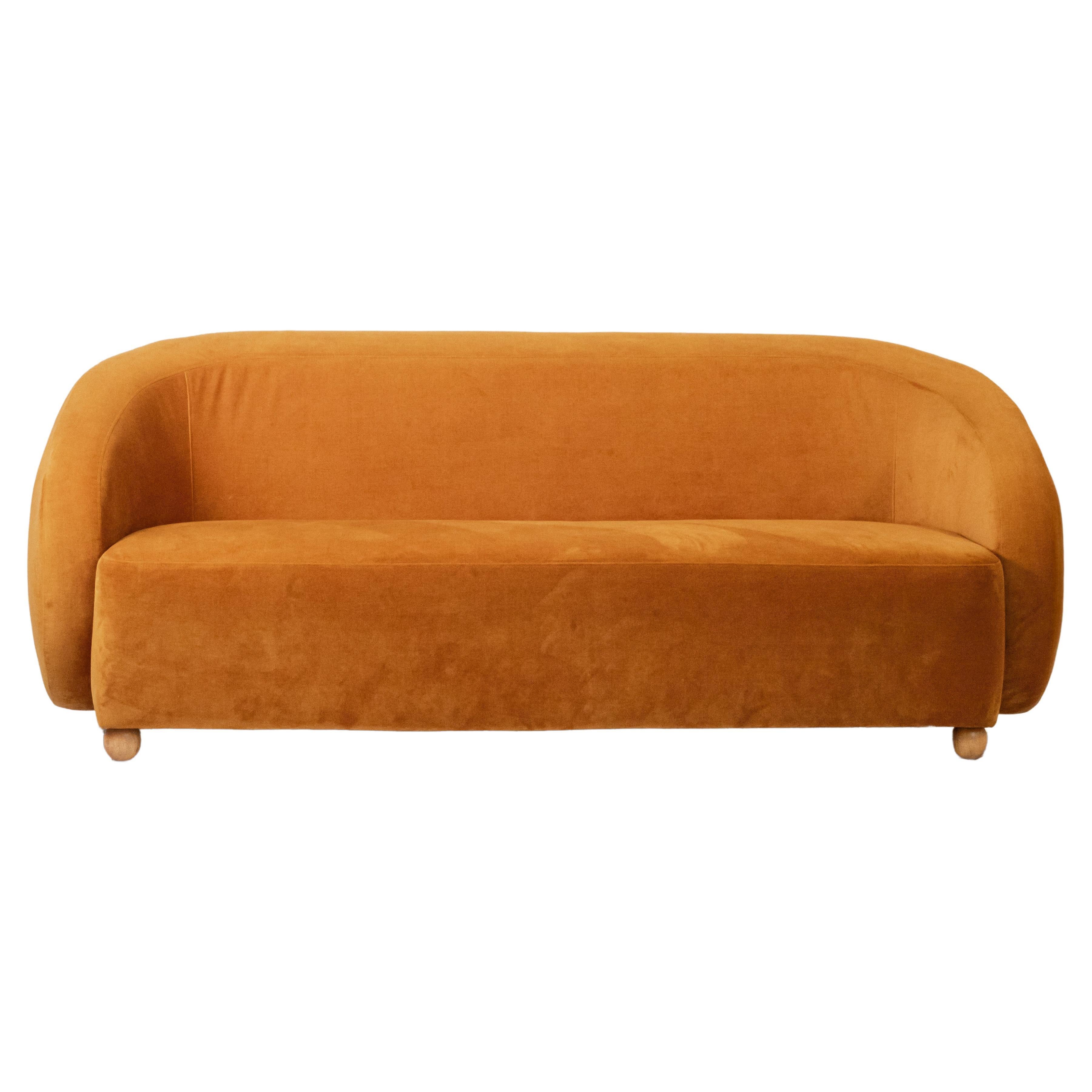 ABRA: Contemporary Rounded Edge Loveseat  For Sale