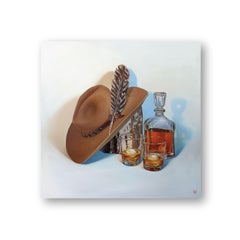 Doble Chupito de Whisky - Naturaleza Muerta Realista Pintura al Óleo