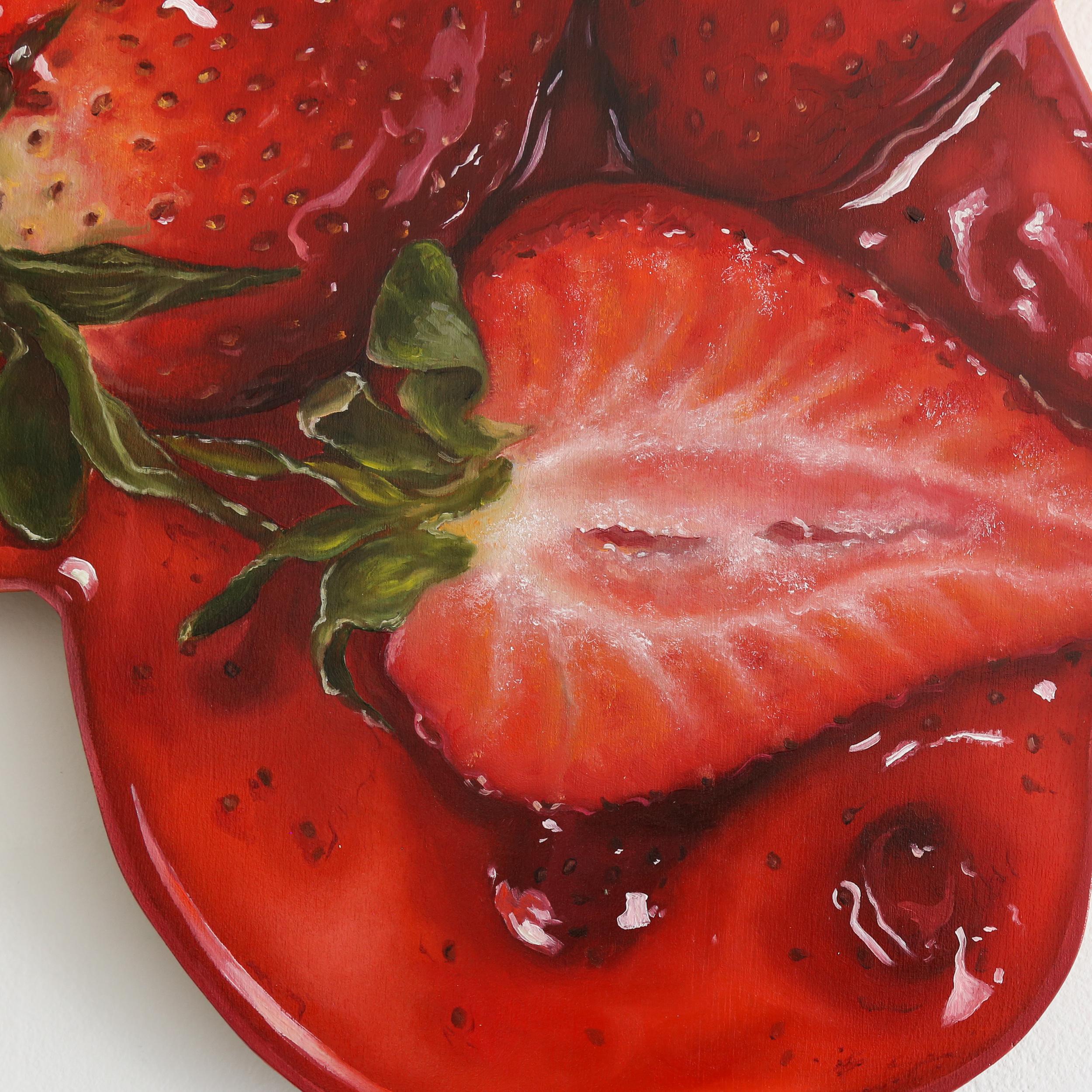 Fragola salata - Still-Life Painting Marrone di Abra Johnson