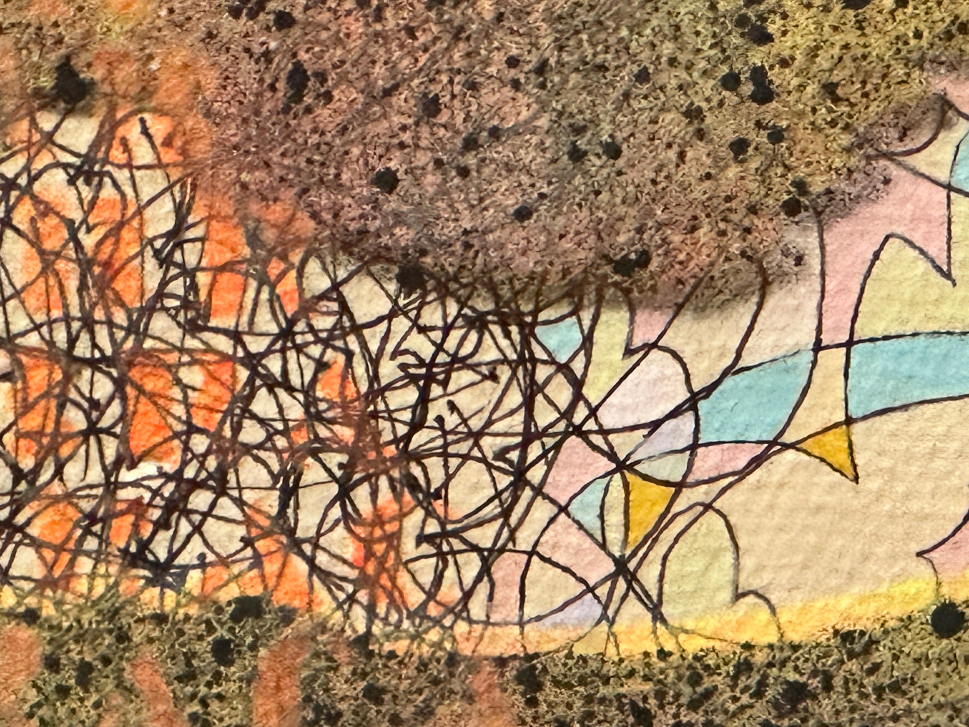 Abstrakte Lithographie „Abracadabra“ (Papier) im Angebot