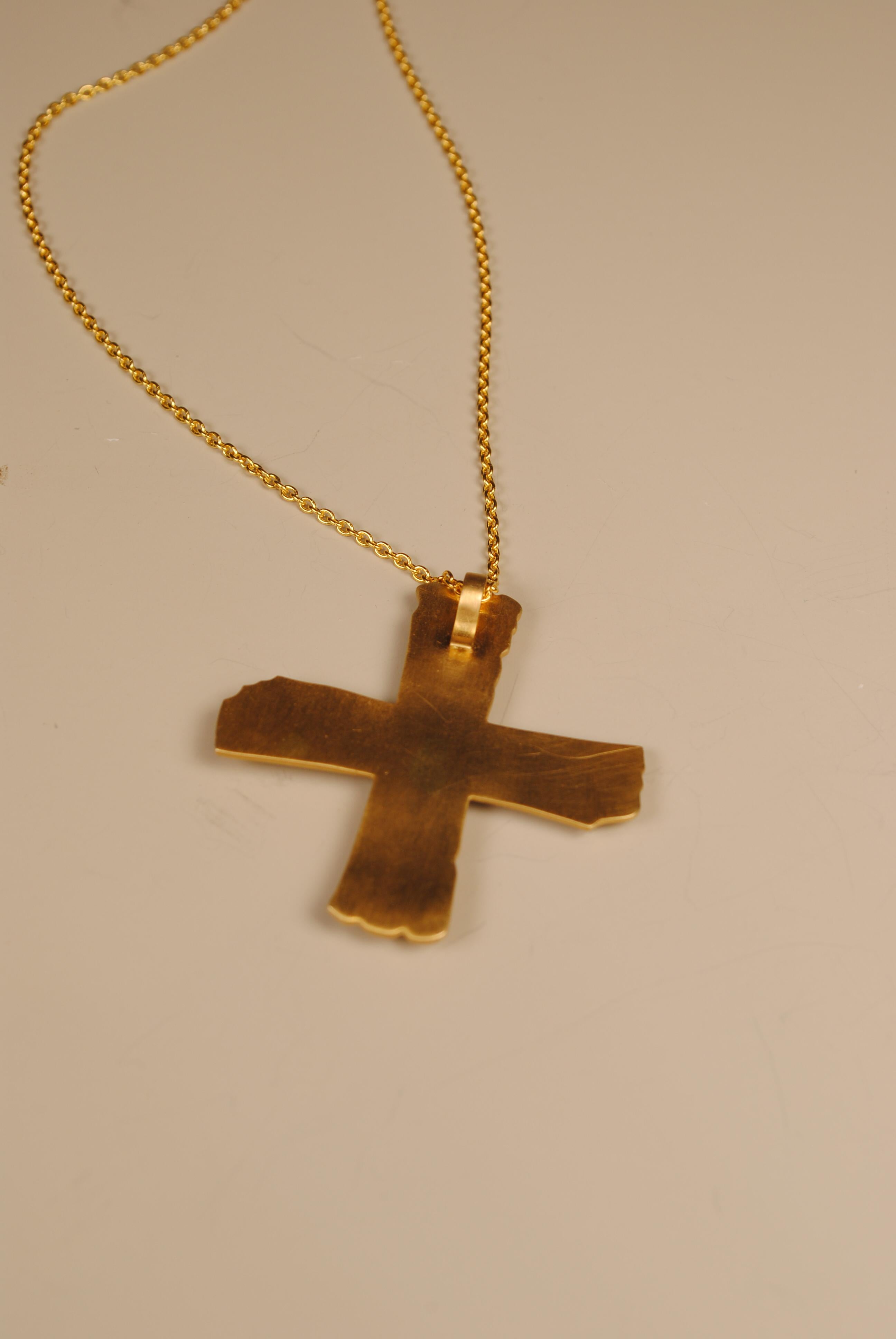 Taglio princess Amuleto Croce Abracadabra in oro 18kt in vendita