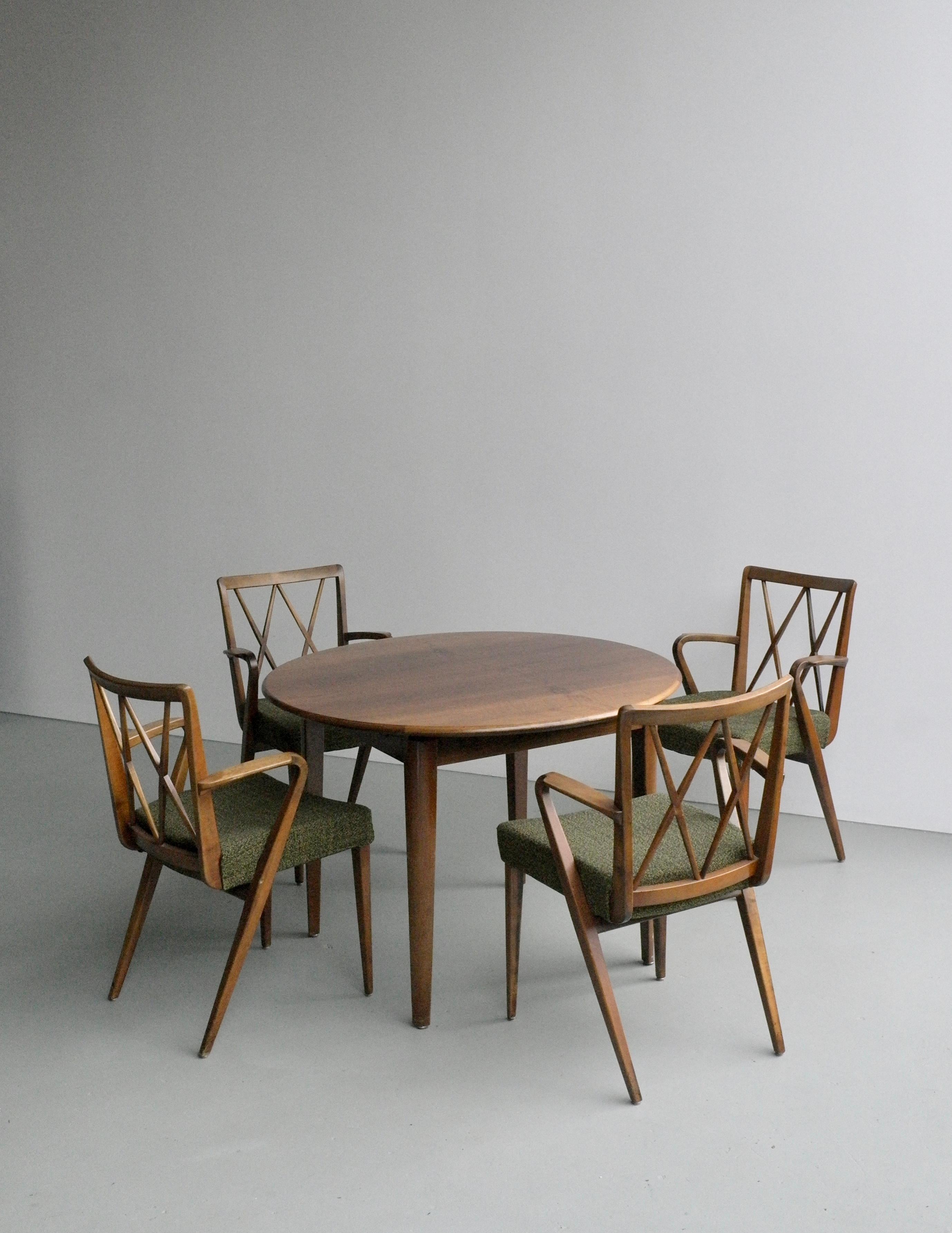 Abraham A Patijn Poly-Z Dining room set in Walnut, The Netherlands, 1950s 5