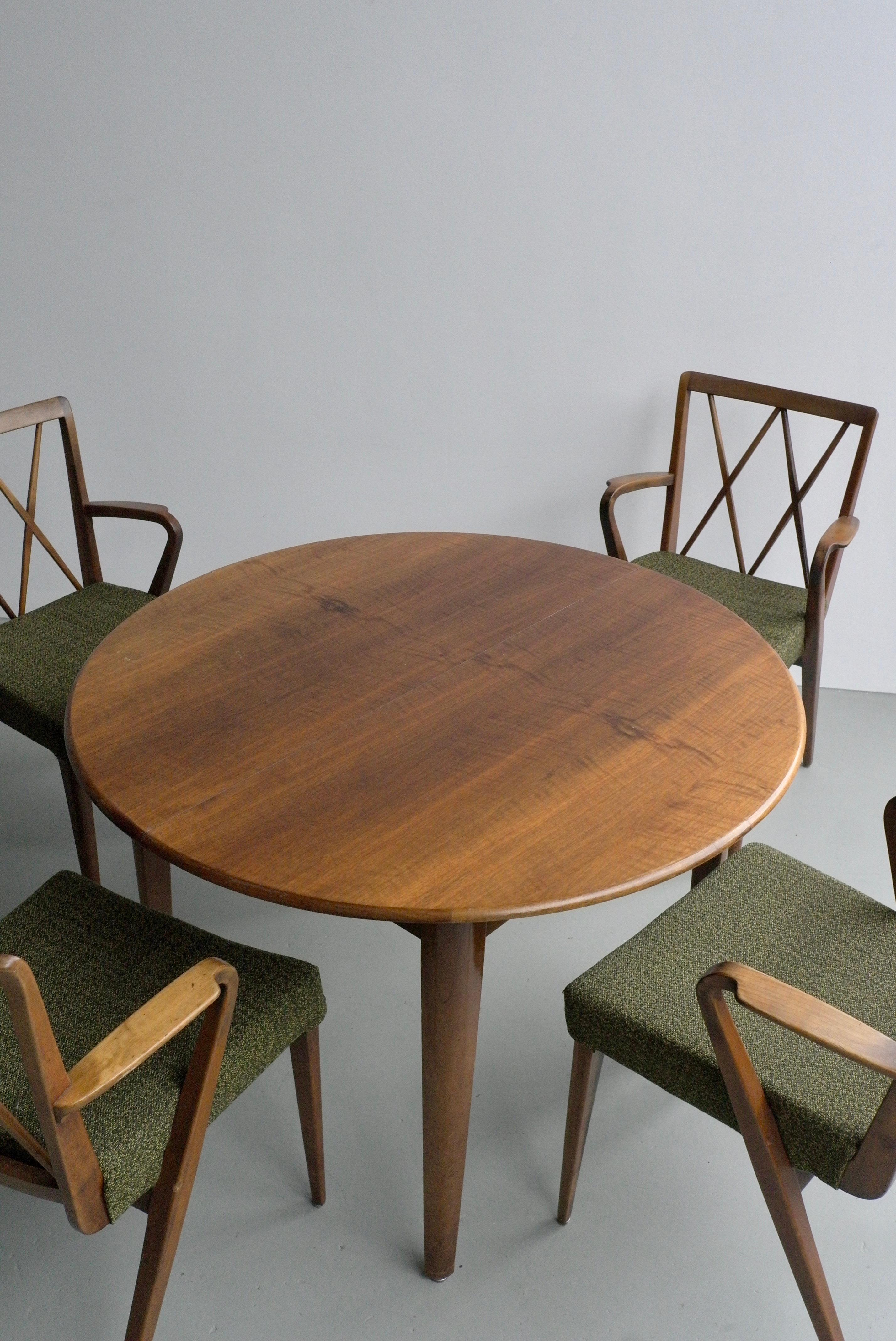 Abraham A Patijn Poly-Z Dining room set in Walnut, The Netherlands, 1950s 8