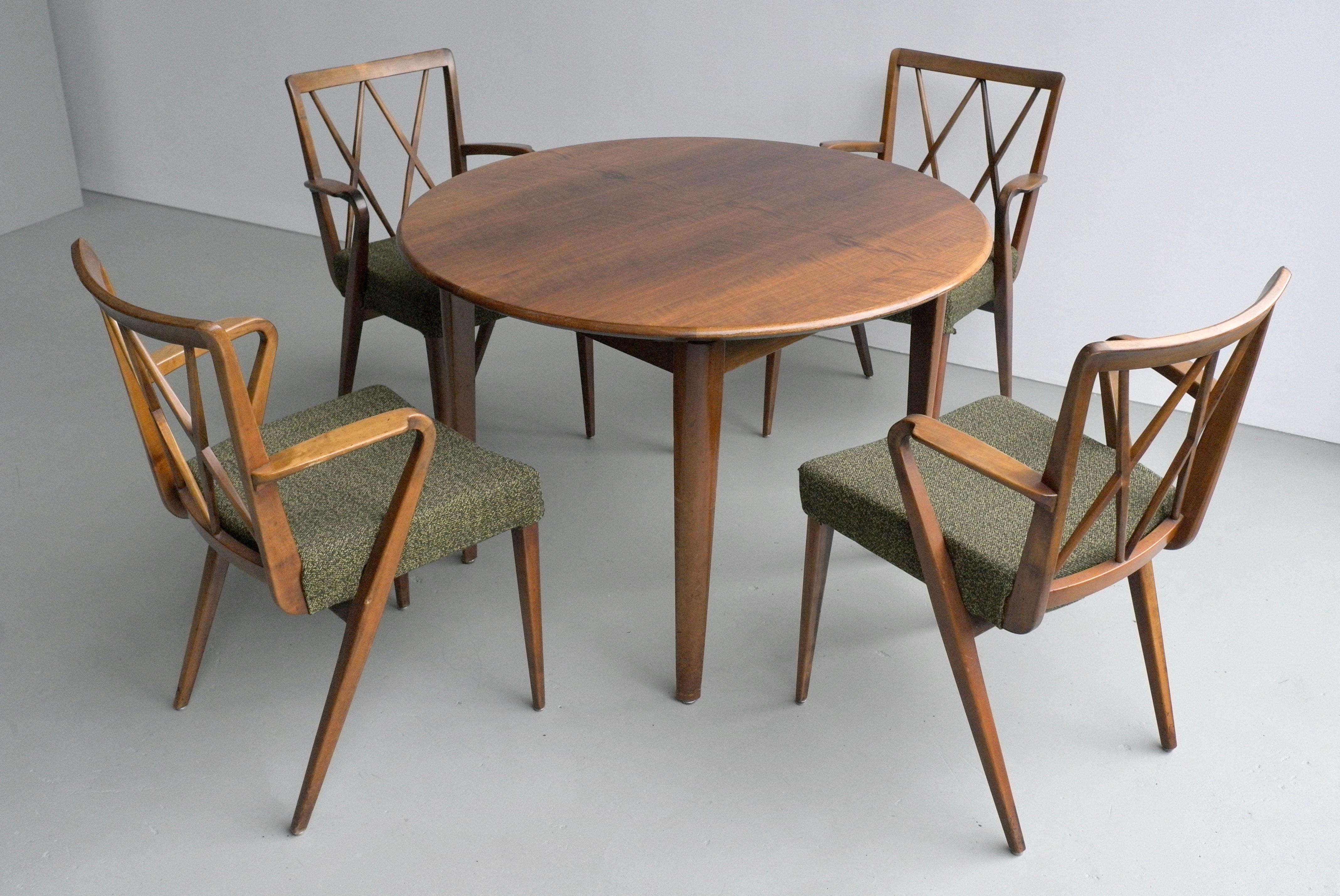 Abraham A Patijn Poly-Z Dining room set in Walnut, The Netherlands, 1950s 9