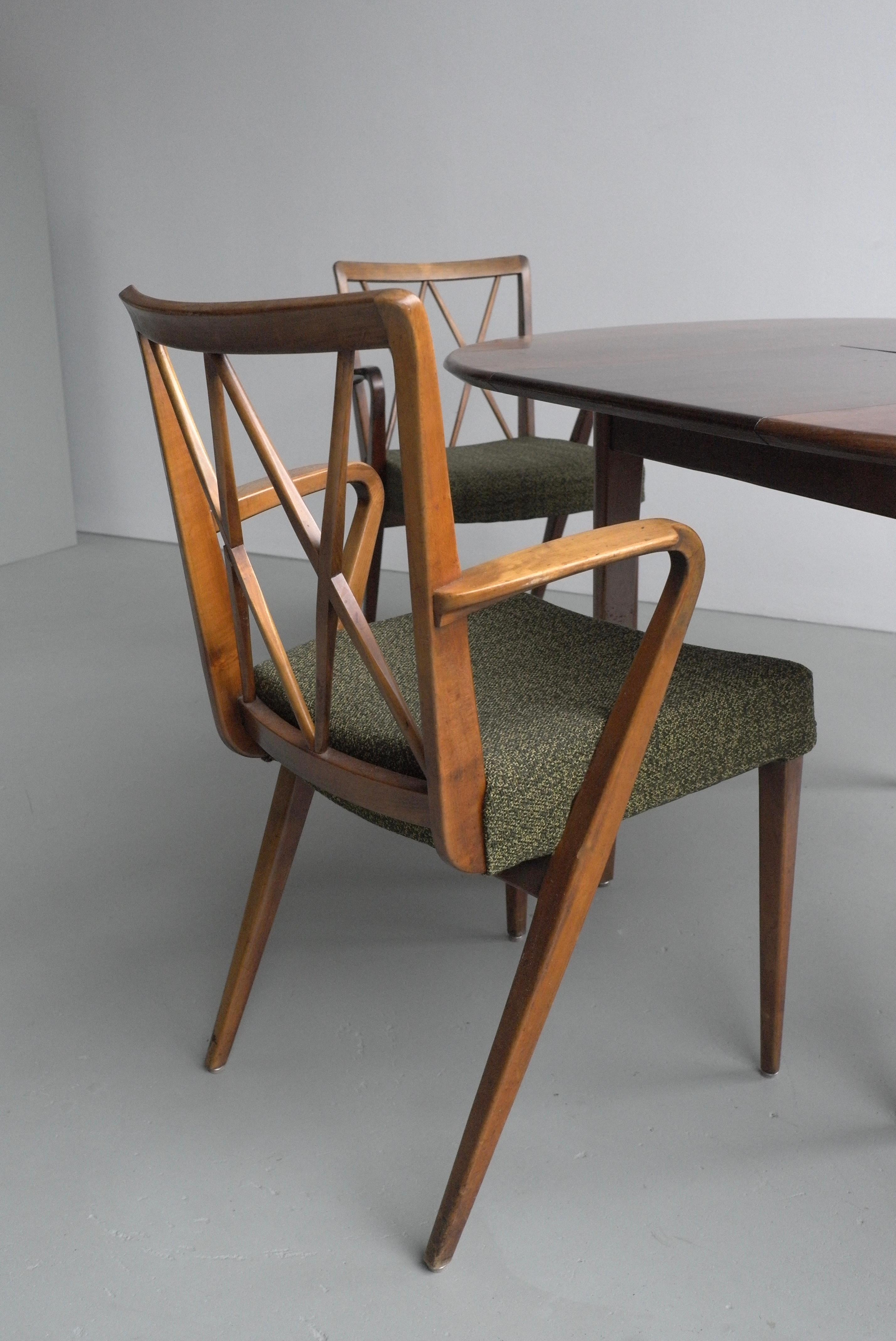 Abraham A Patijn Poly-Z Dining room set in Walnut, The Netherlands, 1950s 2