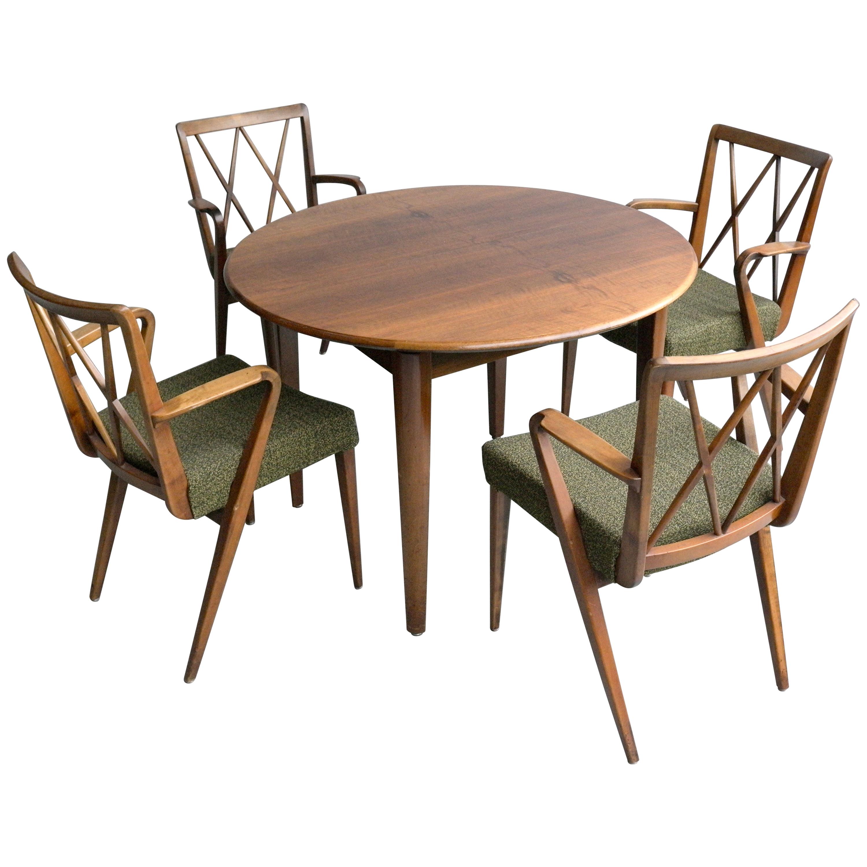 Abraham A Patijn Poly-Z Dining room set in Walnut, The Netherlands, 1950s