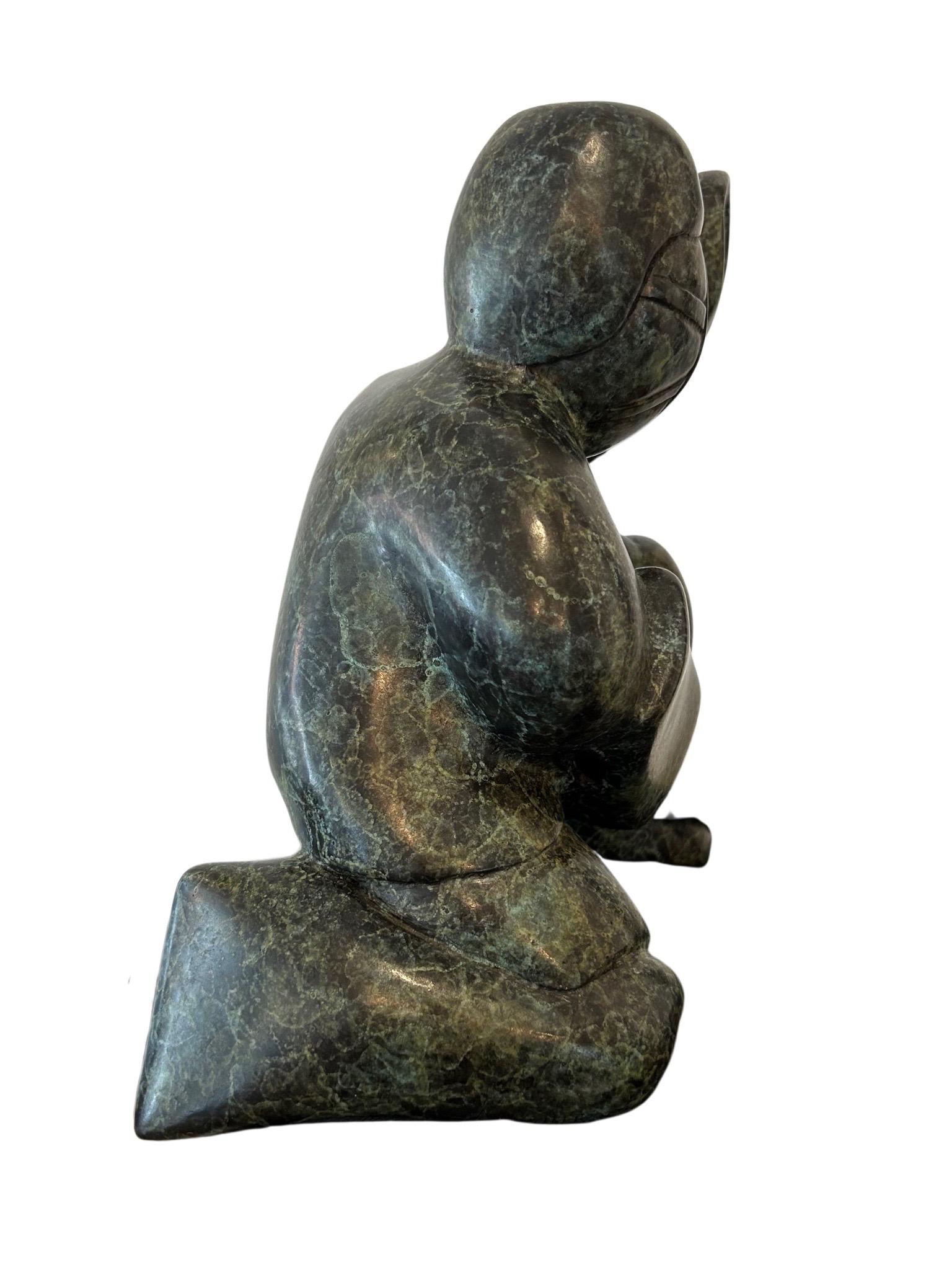 'Goalie' Scultura in bronzo fuso in edizione limitata di un giocatore di hockey - Sculpture Contemporaneo di Abraham Anghik Ruben
