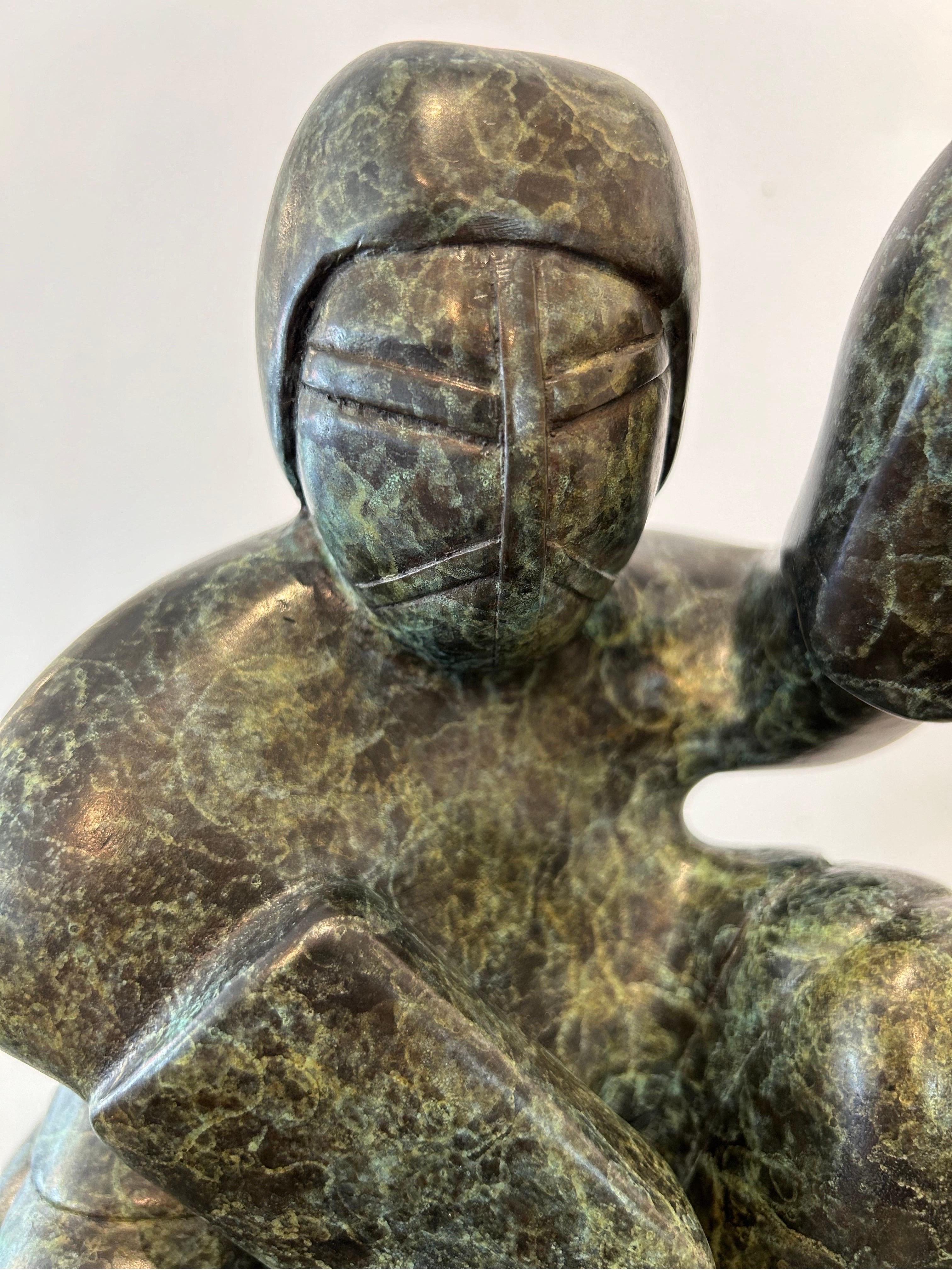'Goalie' Scultura in bronzo fuso in edizione limitata di un giocatore di hockey in vendita 1
