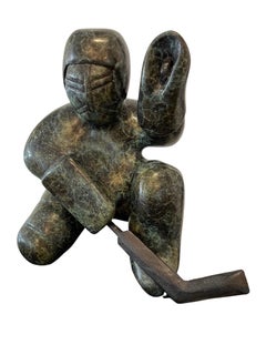 'Goalie' Limited Edition Cast Bronze Sculpture of a Hockey Player