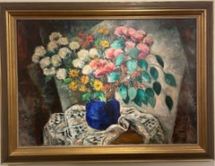 Oil on Canvas Painting of a Still Life by Abraham Baylinson, Dated 1948
