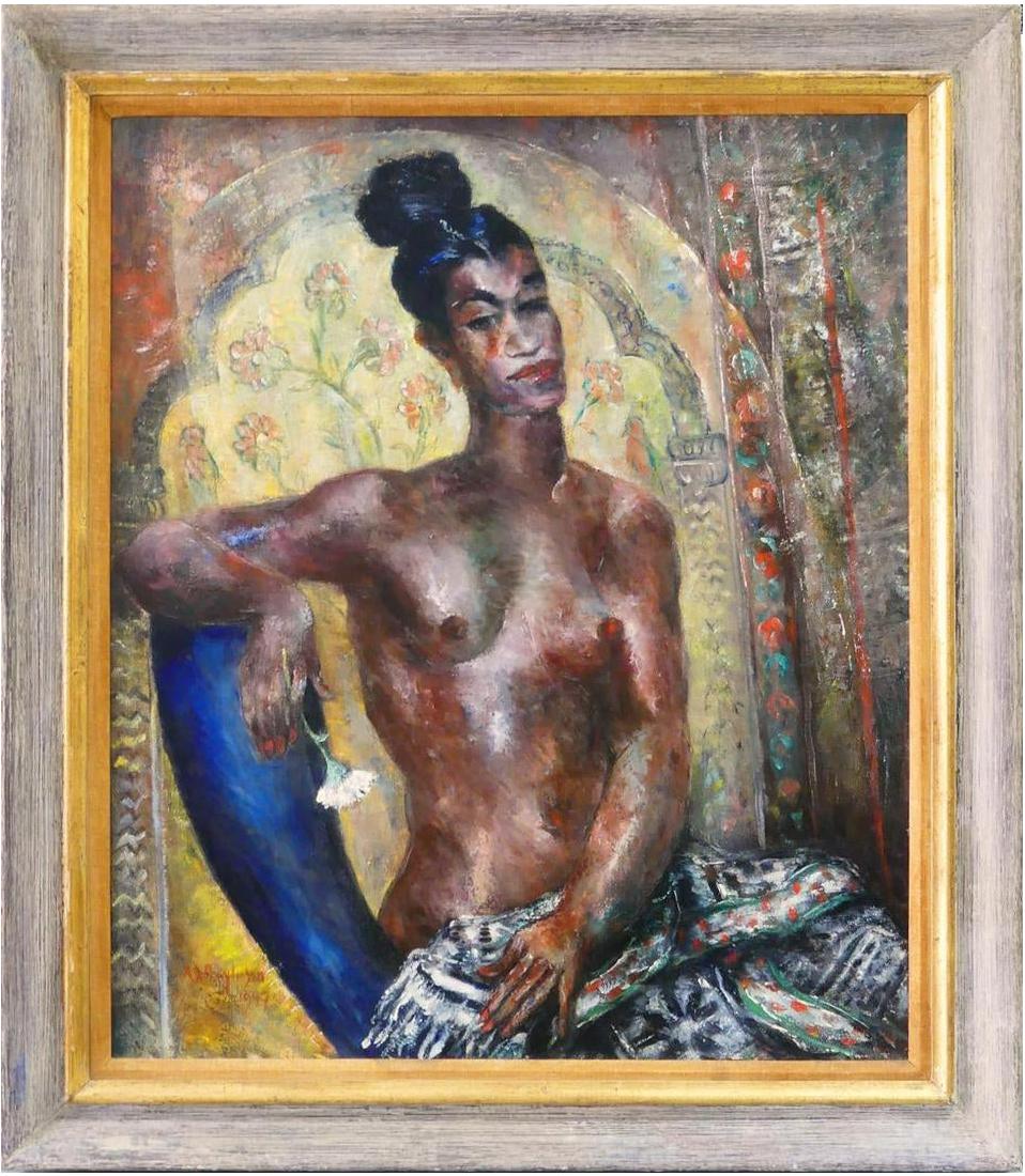 Abraham Baylinson Nude Woman Oil on Canvas