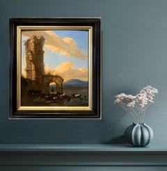 Paisaje holandés del siglo XVII de estilo italiano con ganado - Corte Real de Prusia