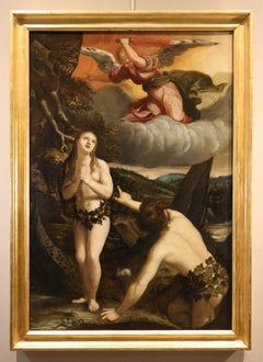 Adam Eve Bloemaert Paint 17th Century Oil on canvas Old master Flemish school