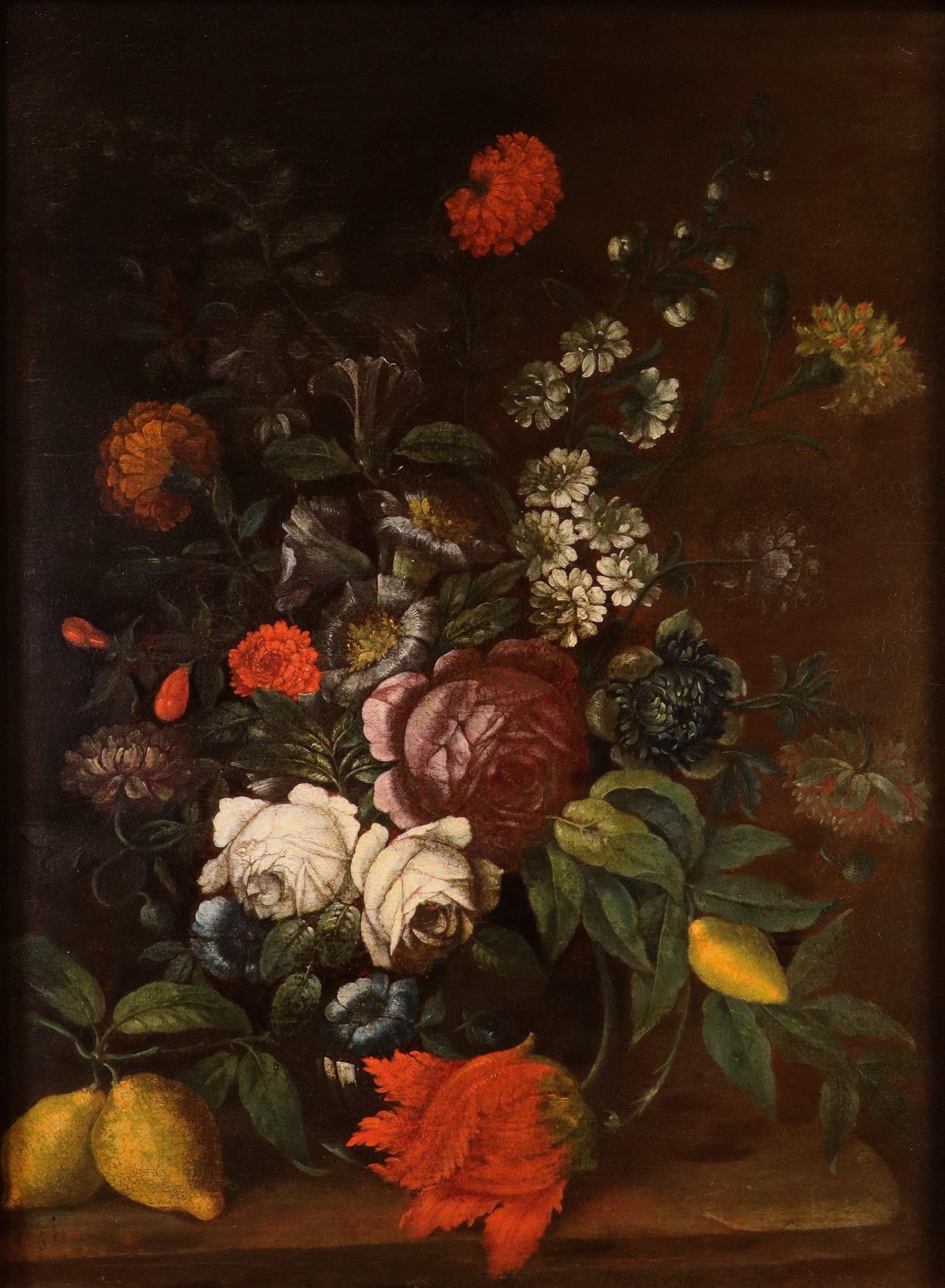 Still-Life Flowers Brueghel Paint 17/18th Century Oil ona canvas Old master Art