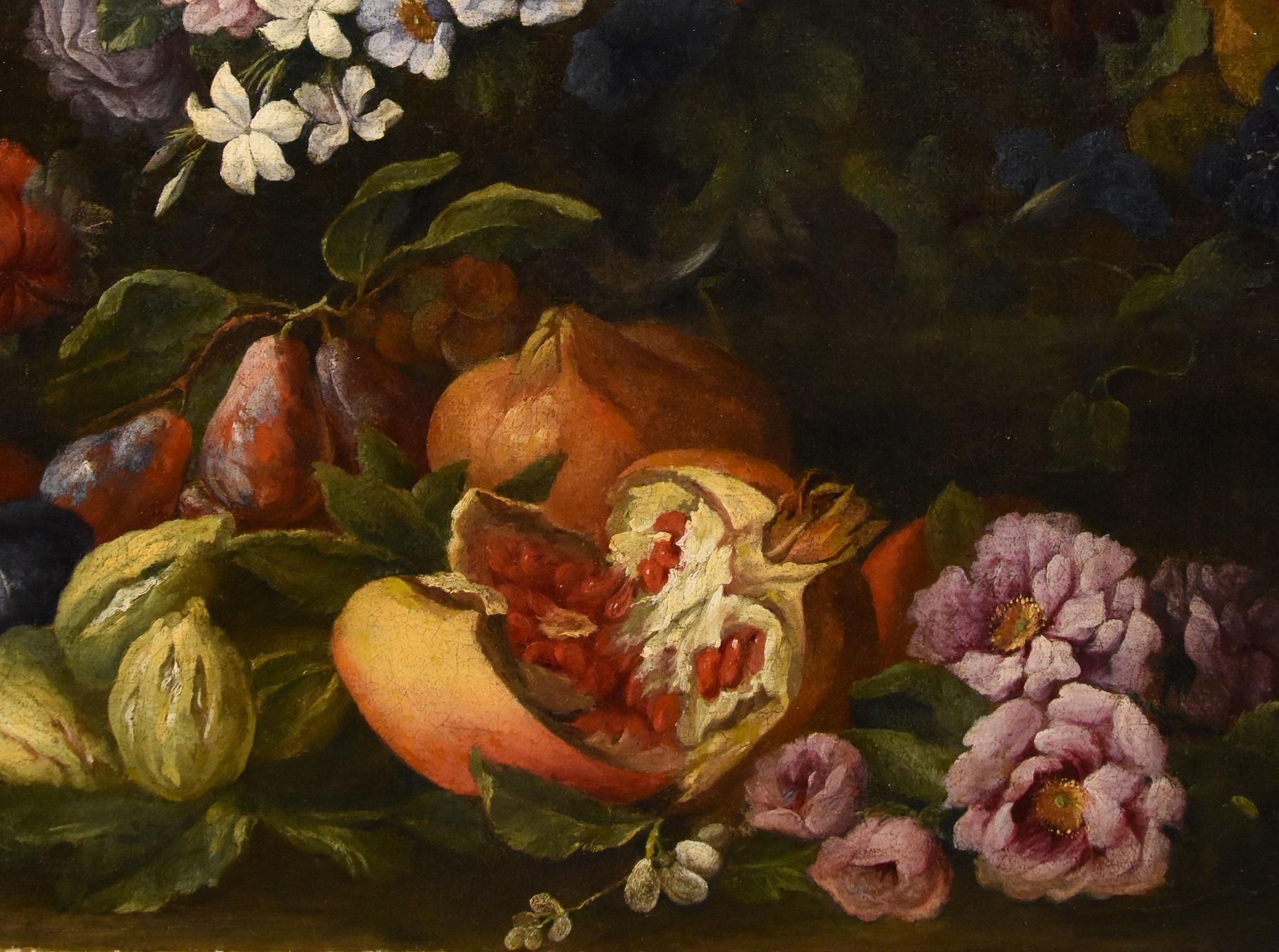 Brueghel Nature morte Fleurs Fruits Peinture Vieux maître Flamand 17ème siècle Italie 16