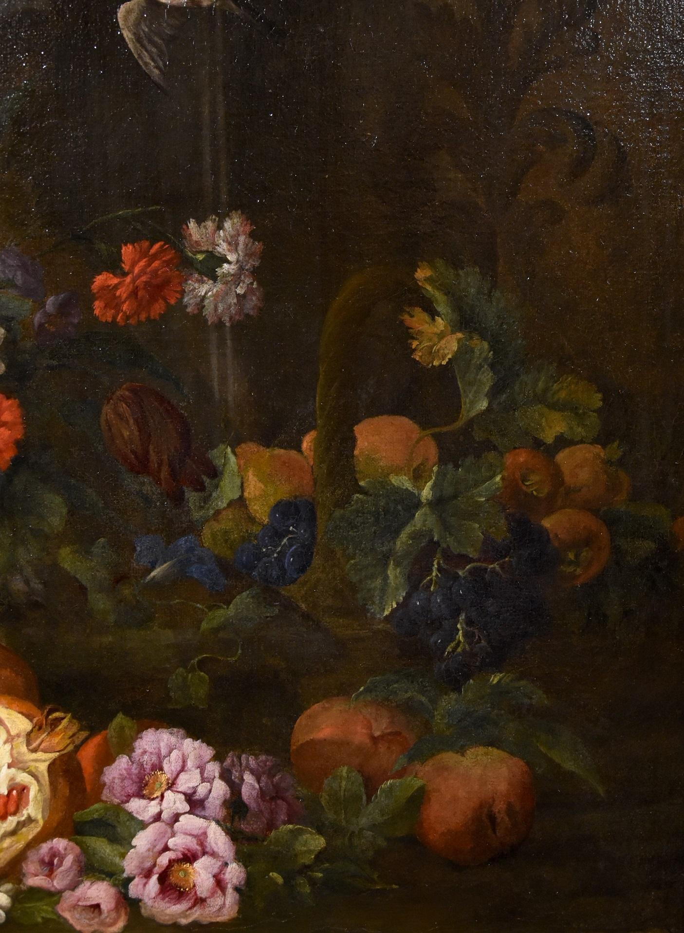 Brueghel Nature morte Fleurs Fruits Peinture Vieux maître Flamand 17ème siècle Italie 5