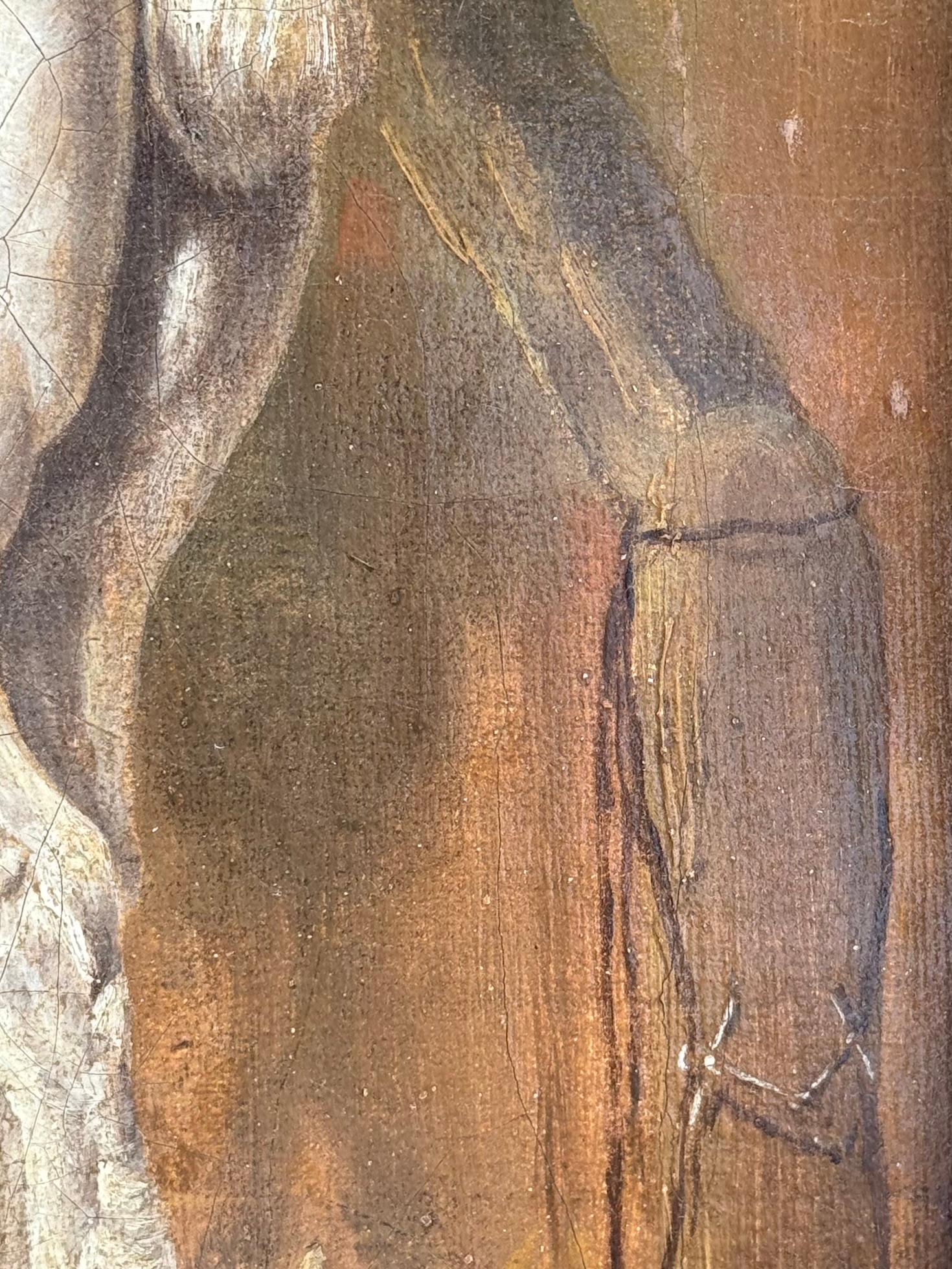 19th century English interior barn scene with horse , goats 6