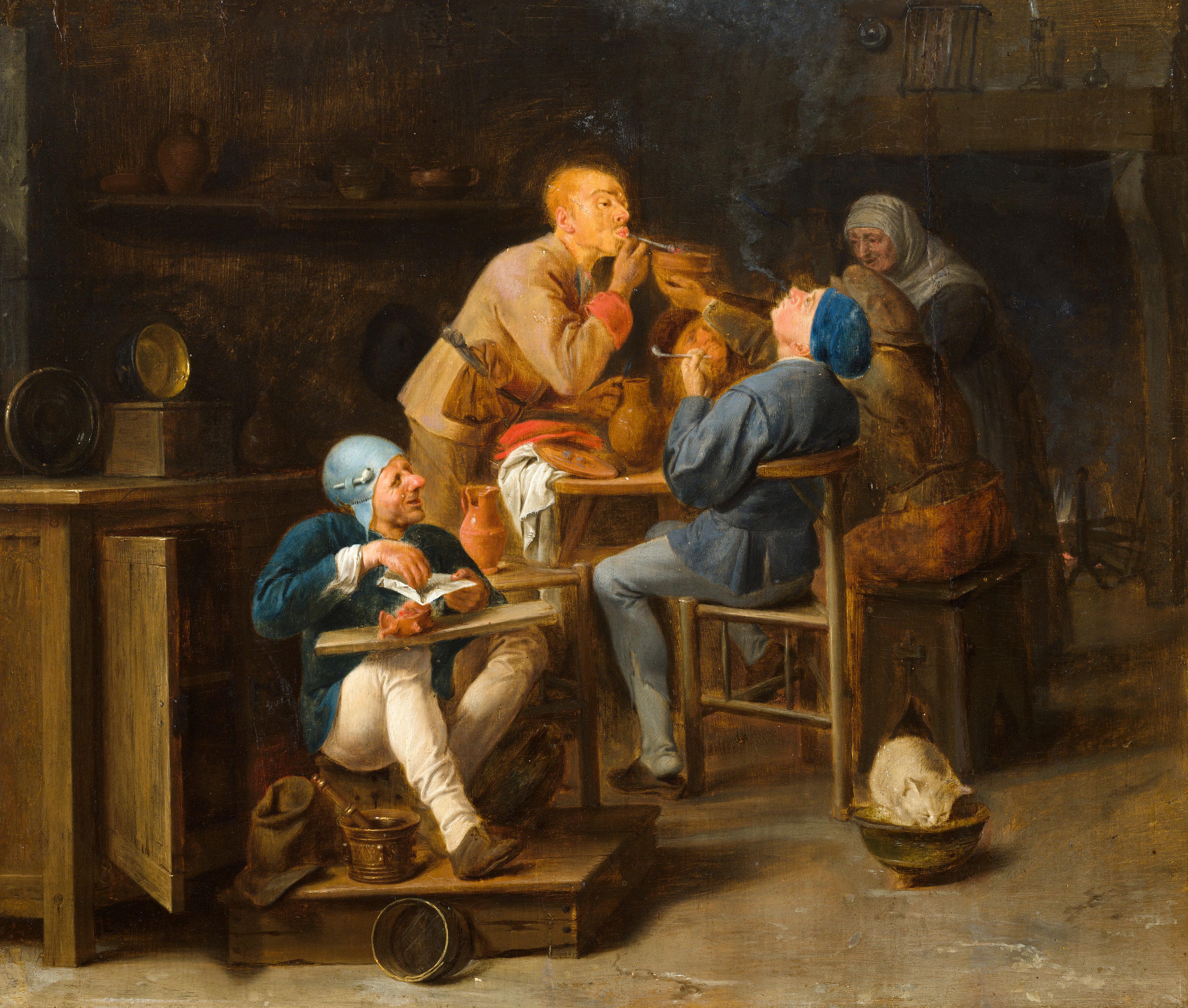 Raucher – Painting von Abraham Diepraam