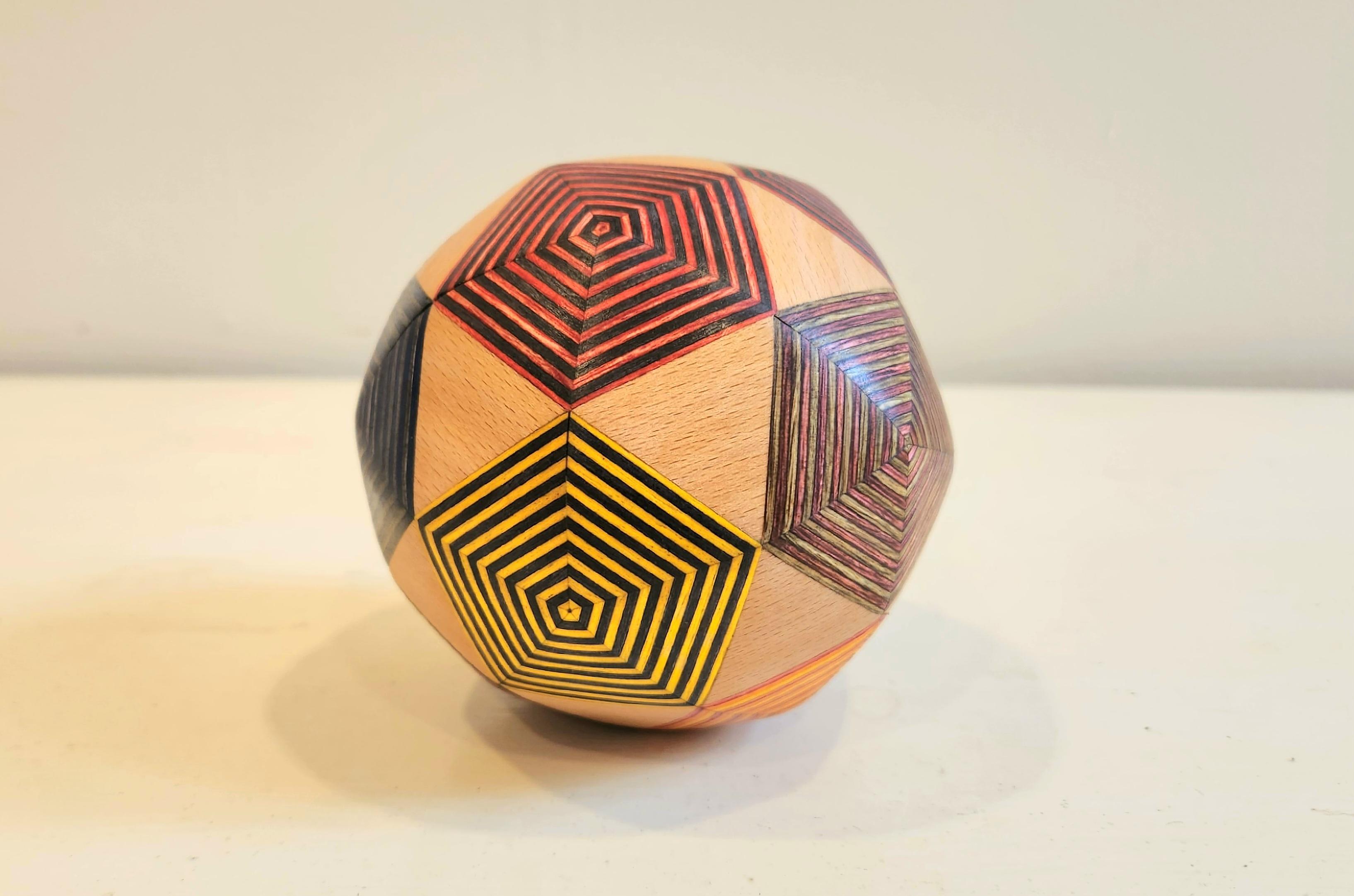 Sculpted Orb -- Icosahedron Frequency 2 - Sculpture by Abraham Ferraro