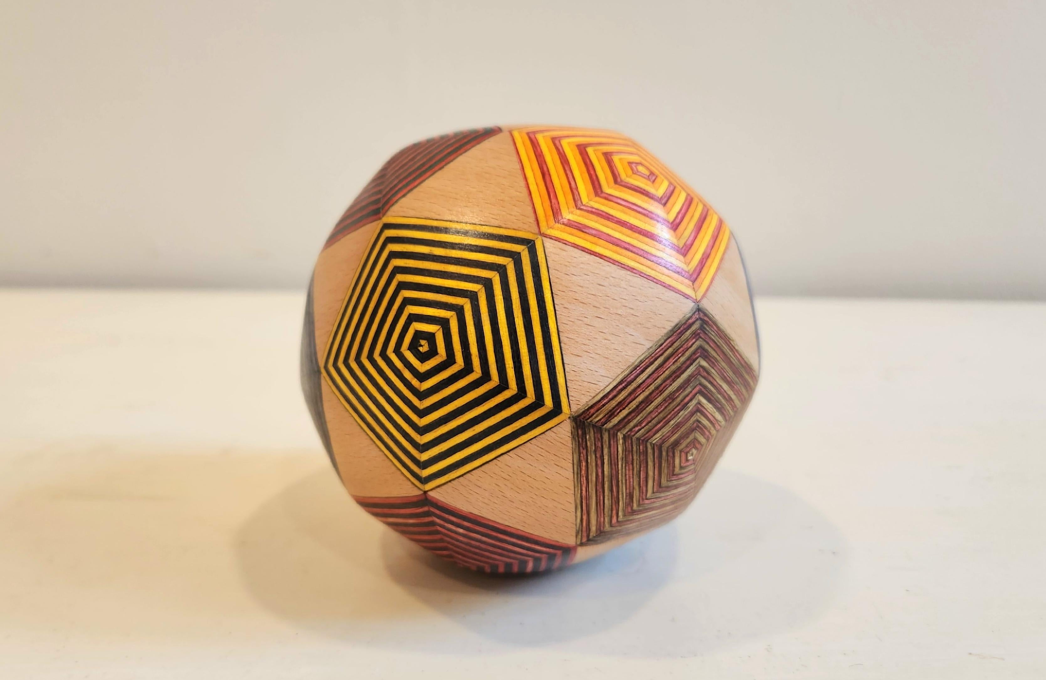 Sculpted Orb -- Icosahedron Frequency 2 - Abstract Sculpture by Abraham Ferraro
