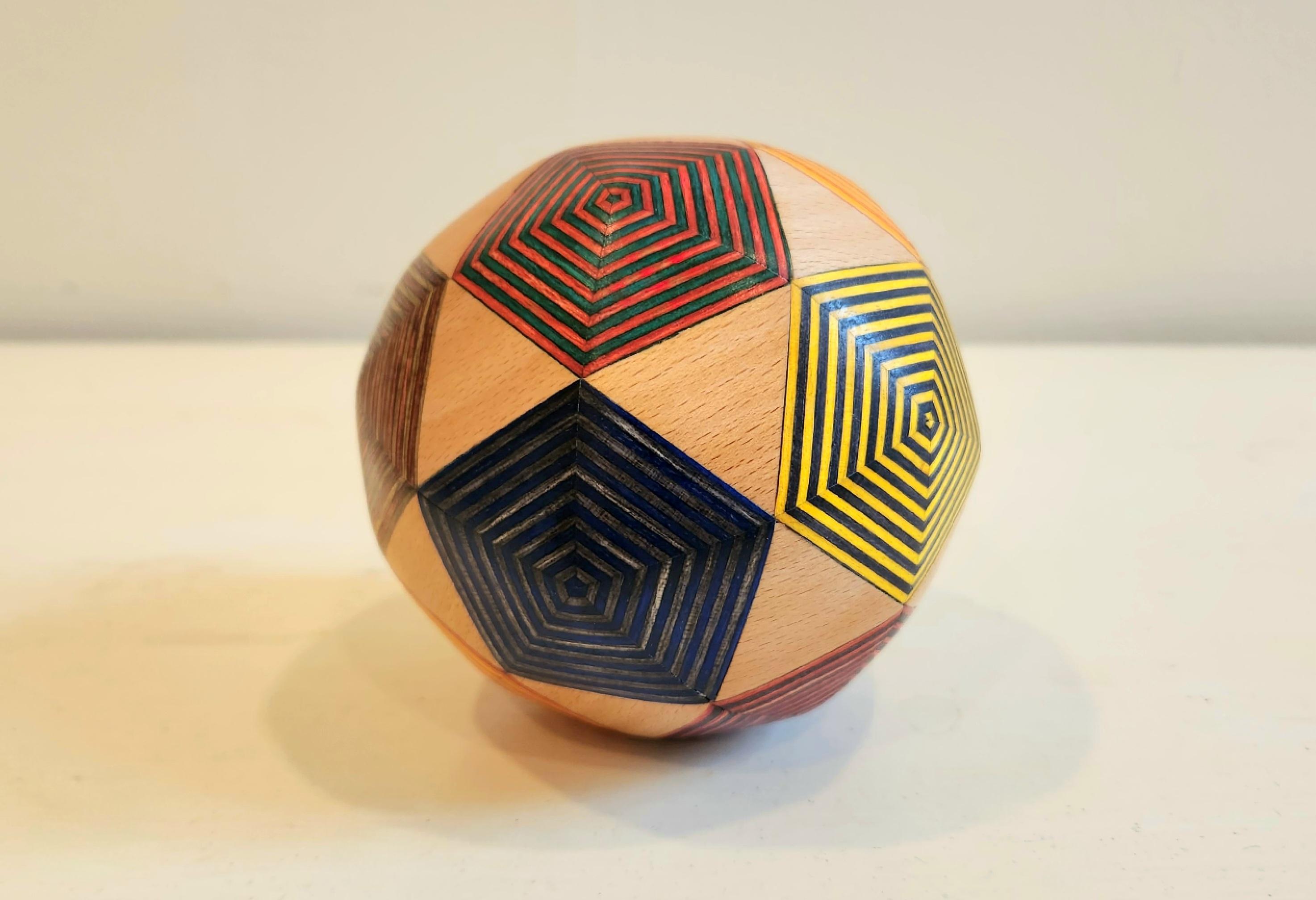 Abraham Ferraro Abstract Sculpture - Sculpted Orb -- Icosahedron Frequency 2