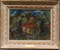 Abraham Goldberg Israeli Born New York Artist - House with Red Roof