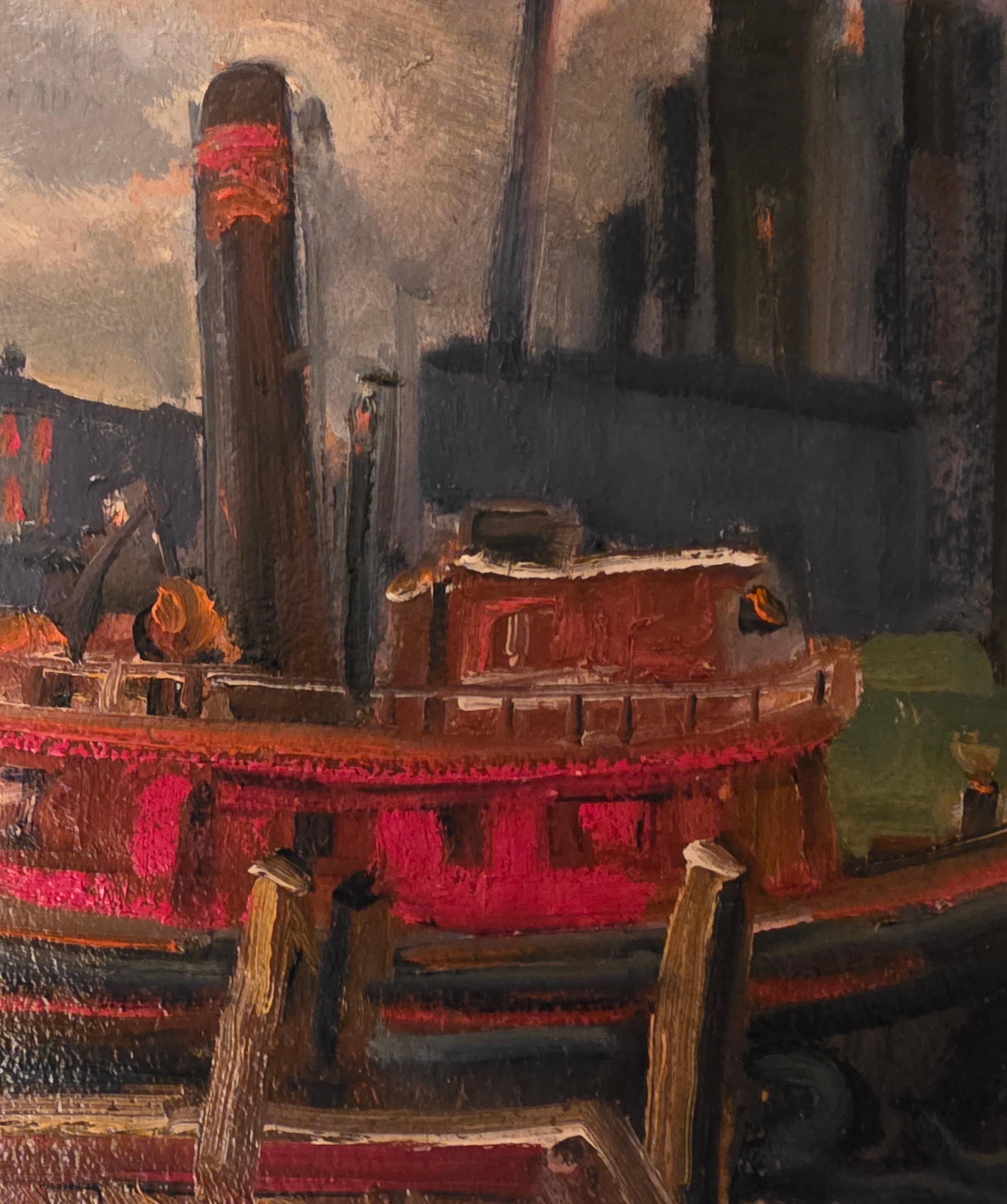 Schlepper (Schwarz), Figurative Painting, von Abraham Hankins 