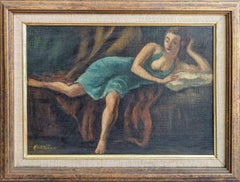 "Dancer Resting, " Abraham Harriton, Female Figurative American Scene Painting